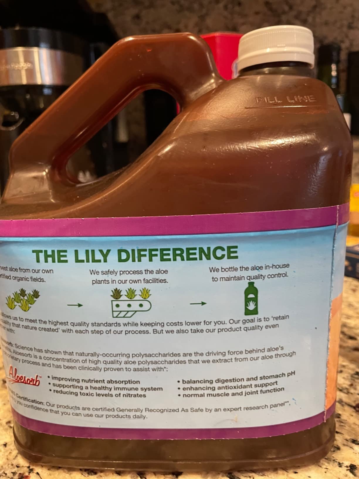 Lily of the Desert Aloe Vera Juice - Organic, Preservative-Free Inner Fillet Aloe Vera Drink with Natural Digestive Enzymes for Gut Health, Stomach Relief, Wellness, Glowing Skin, 128 Fl Oz customer photo 2