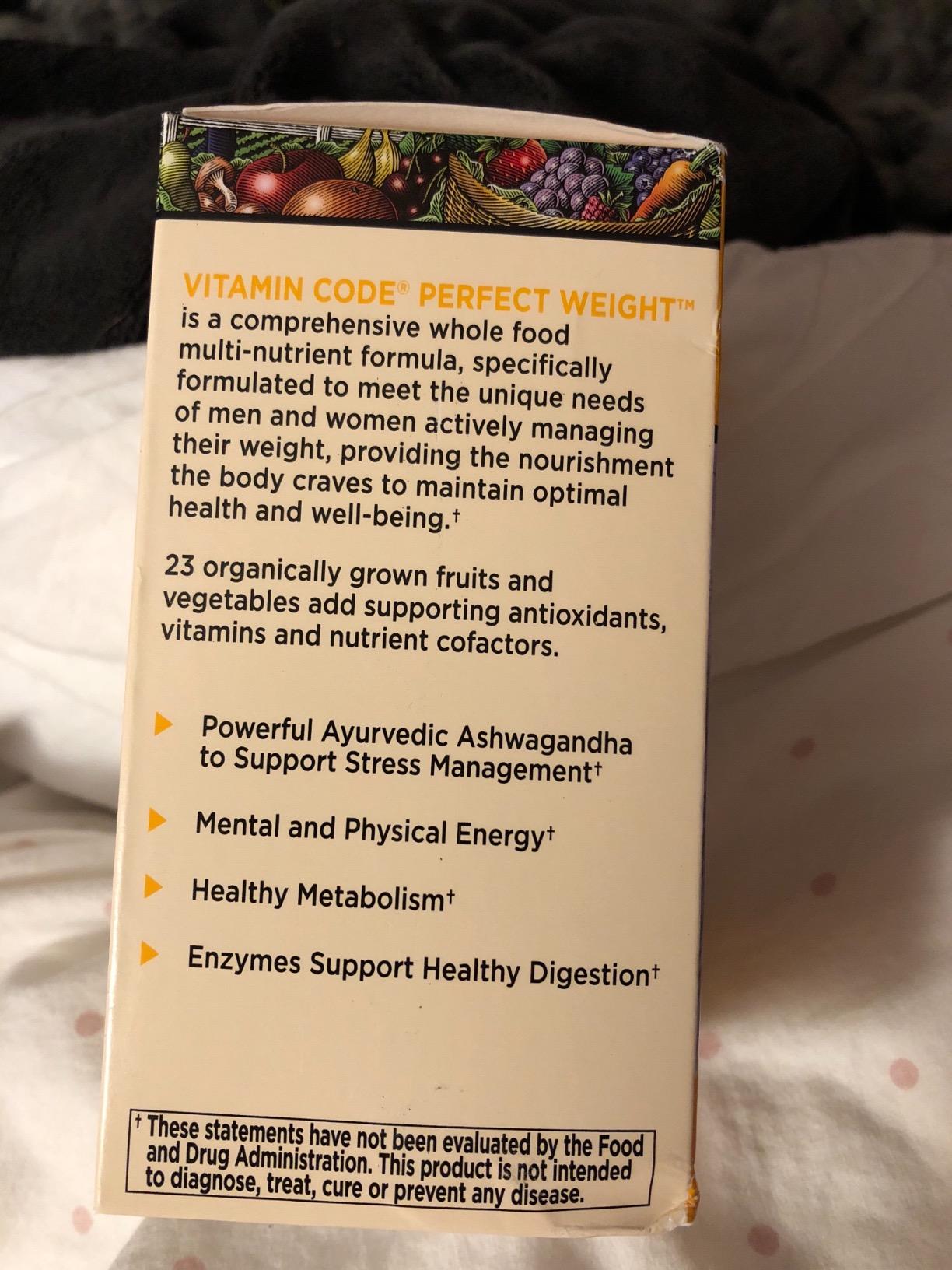 Garden of Life Multivitamin Code Perfect Weight Loss for Women and Men, Healthy Active Metabolism, Stress Management, Ashwagandha, Green Tea and Enzymes, 240 Count customer photo 1