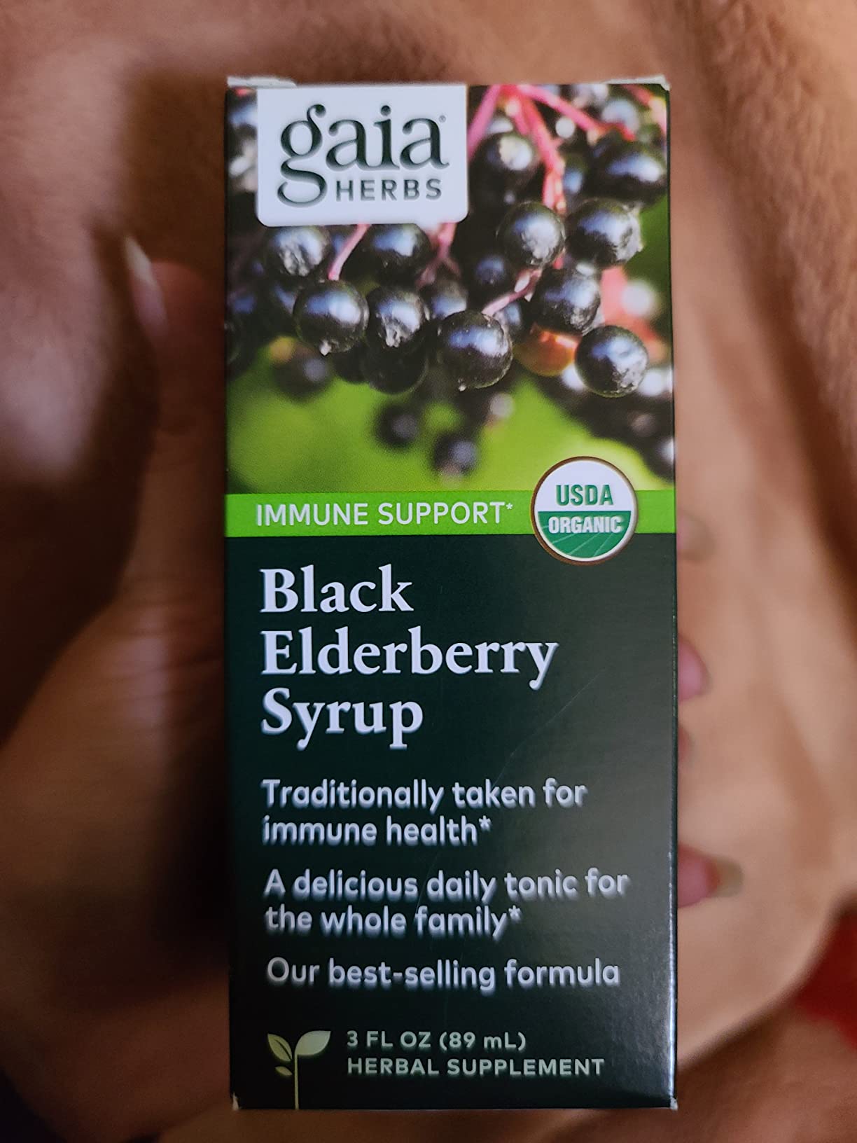 Gaia Herbs Black Elderberry Syrup - Made with Organic Black Elderberries (Sambucus nigra) for Immune System Support - USDA Certified Organic Formula - 5.4 Fl Oz customer photo 2