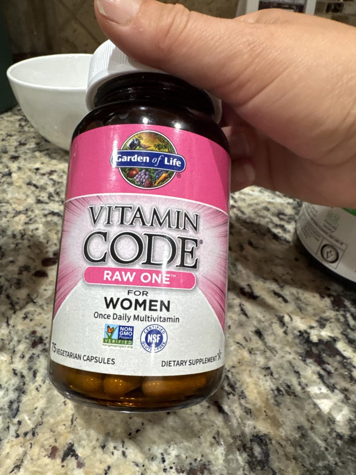 Garden of Life Vitamin Code RAW ONE for Women Once Daily Whole Food Multivitamin with Probiotics for Energy Metabolism and Digestive Support, Non-GMO, 75 Capsules customer photo 2