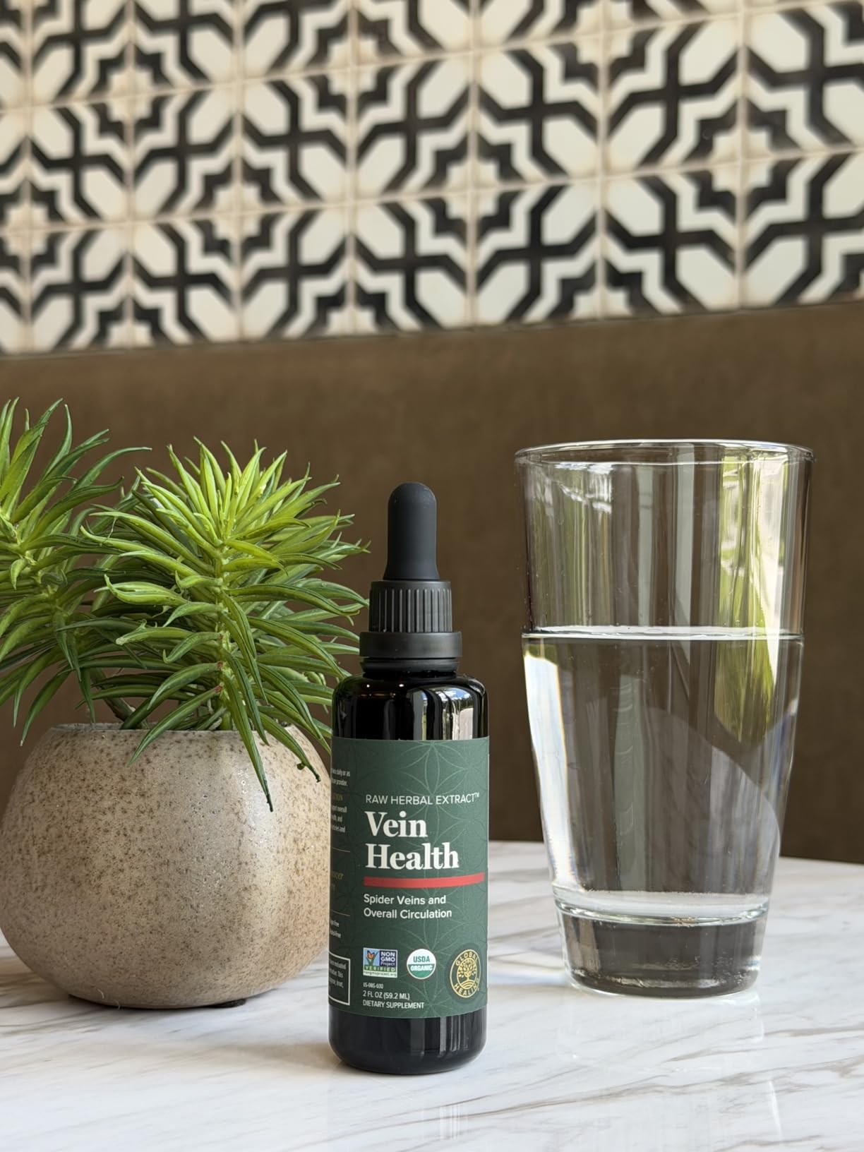 Global Healing Plant-Based Vein Health Liquid Vegan Supplement Drops to Support Blood Flow & Circulation, Helps with Spider & Varicose Veins for Healthy Legs - Organic Horse Chestnut Root - 2 Fl oz customer photo 1