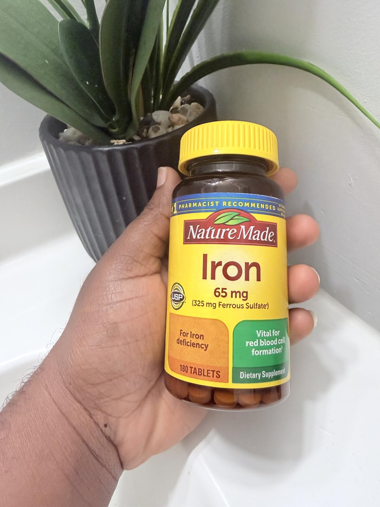 Nature Made Iron 65 mg (325 mg Ferrous Sulfate) Tablets, Iron Supplements, Dietary Supplement for Red Blood Cell Support, 180 Tablets, 180 Day Supply customer photo 2