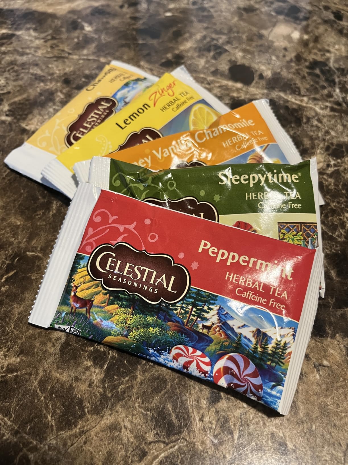 Celestial Seasonings Herbal Tea Sampler Variety Pack, Caffeine Free, 18 Tea Bags customer photo 1