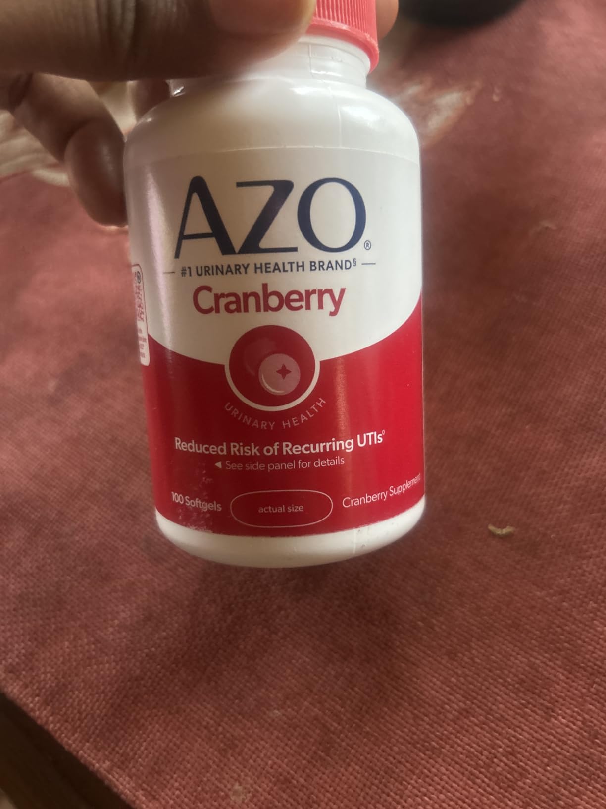 AZO Cranberry Supplement, Made with Concentrated Whole Fruit Cranberry Powder to Help Cleanse and Protect the Urinary Tract, Sugar Free Cranberry Pills, Non-GMO, 100 Softgels customer photo 1