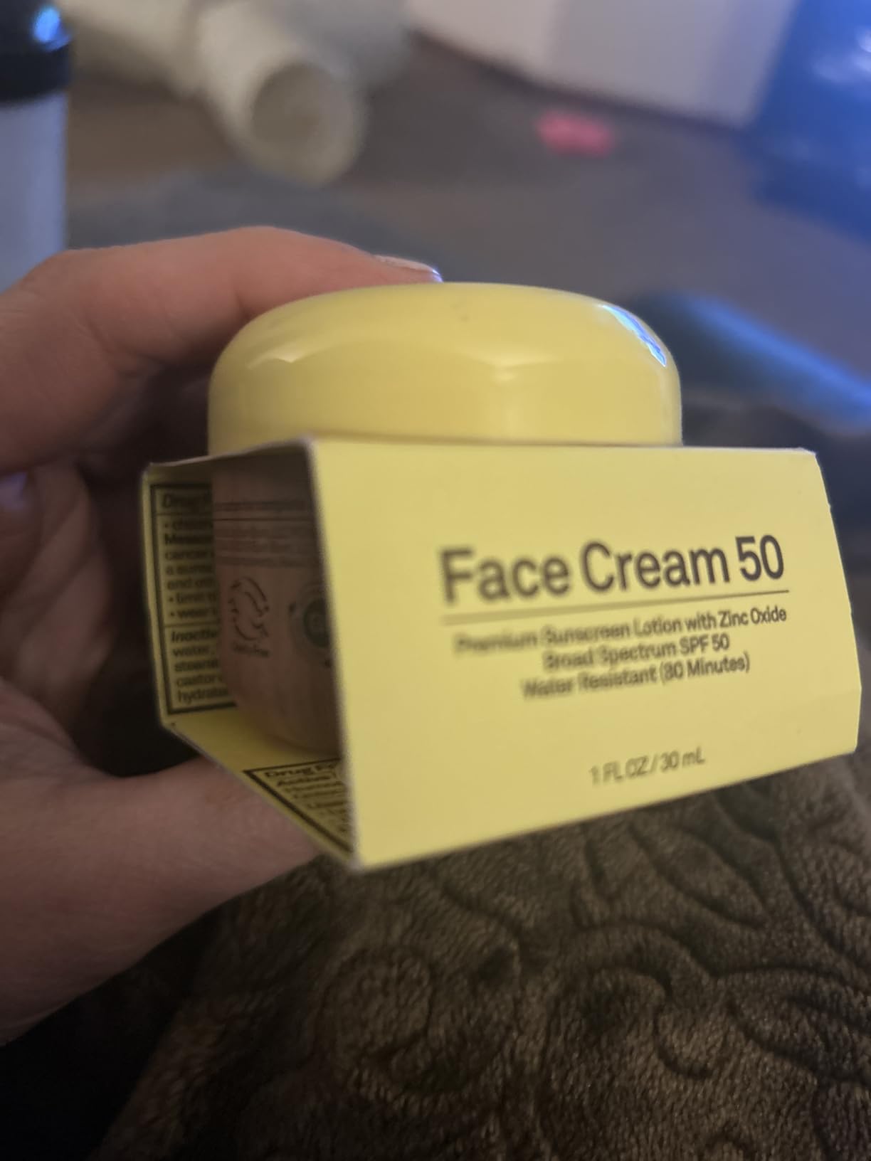 Sun Bum SPF 50 Face Cream Sunscreen with Zinc Oxide - Broad Spectrum Moisturizing Facial Sunscreen with Vitamin E - Hawaii 104 Act Compliant (Without Octinoxate & Oxybenzone) - Travel Size - 1 oz customer photo 1