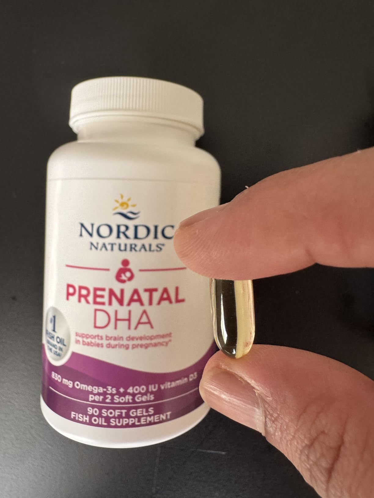 Nordic Naturals Prenatal DHA, Unflavored - 90 Soft Gels - 830 mg Omega-3 + 400 IU Vitamin D3 - Supports Brain Development in Babies During Pregnancy & Lactation - Non-GMO - 45 Servings customer photo 1