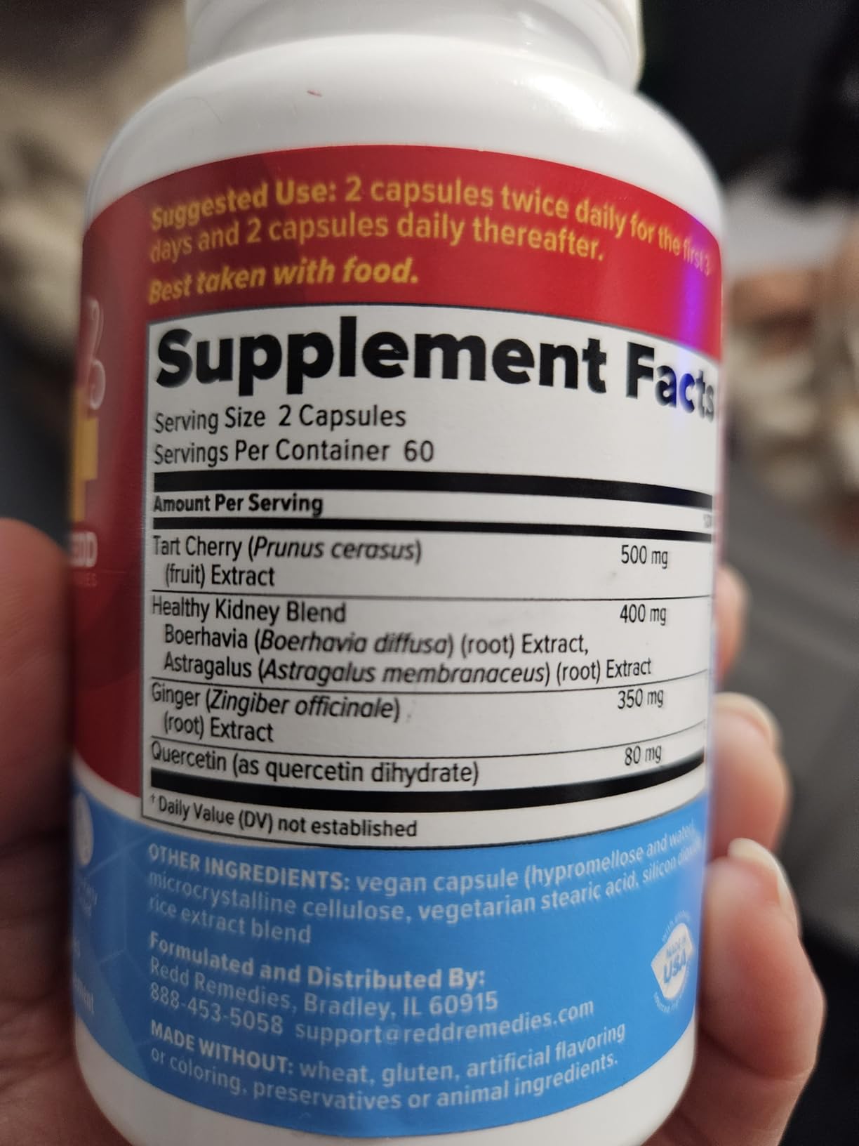 Redd Remedies Gouch! | Supplement for Joints, Uric Acid Levels, and Healthy Kidney Function | Tart Cherry, Ginger, Quercetin, & More | 60 Vegan Capsules customer photo 2