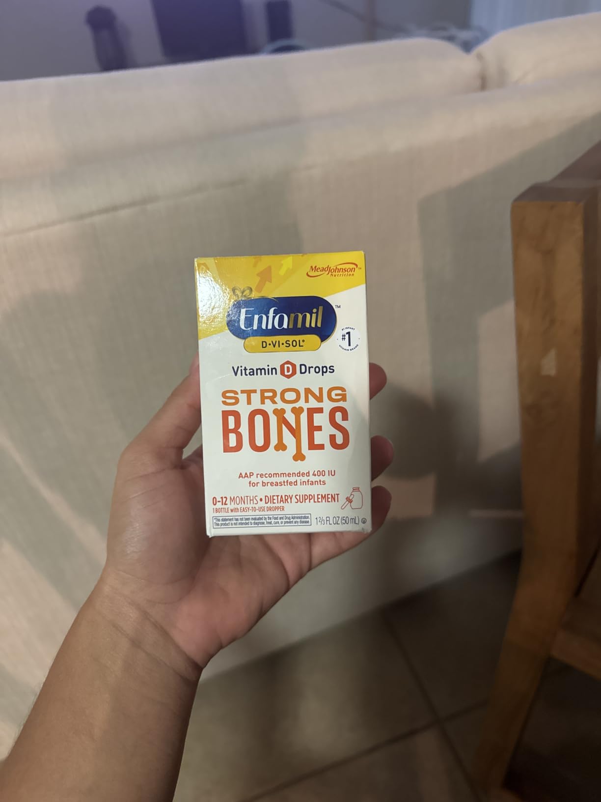 Enfamil Baby Vitamin D-Vi-Sol Liquid Supplement Drops for Infants, Supporting Strong Teeth & Bones in Newborn Babies, Easy-to-Use, Gluten-Free, 50 Day Supply, Dropper Bottle customer photo 2