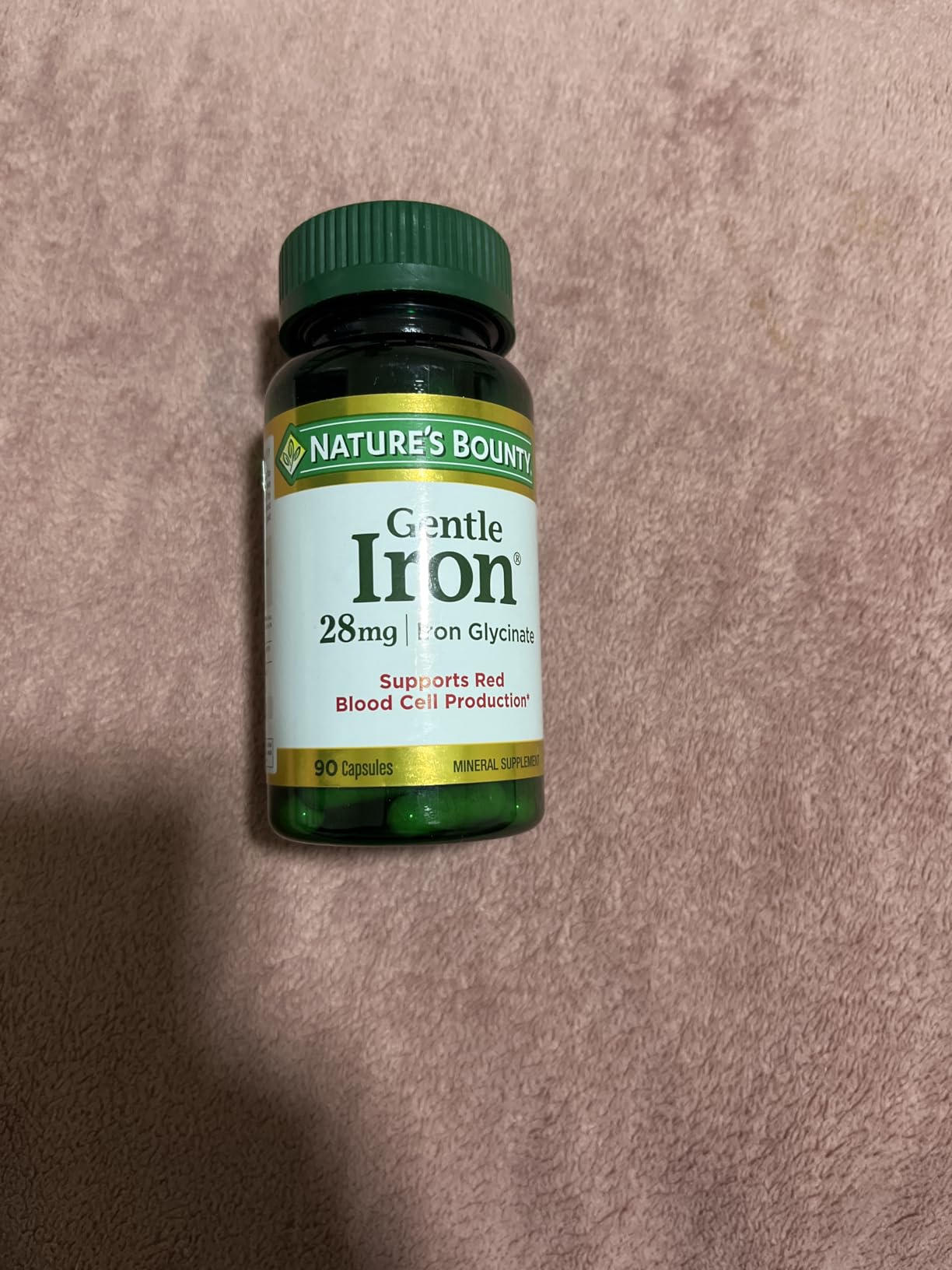 Nature's Bounty Gentle Iron 28 mg Capsules with Vitamin C, Folic Acid, Vitamin B-12 Iron Supplement, Non-GMO, Gluten-Free, 90 Count customer photo 1