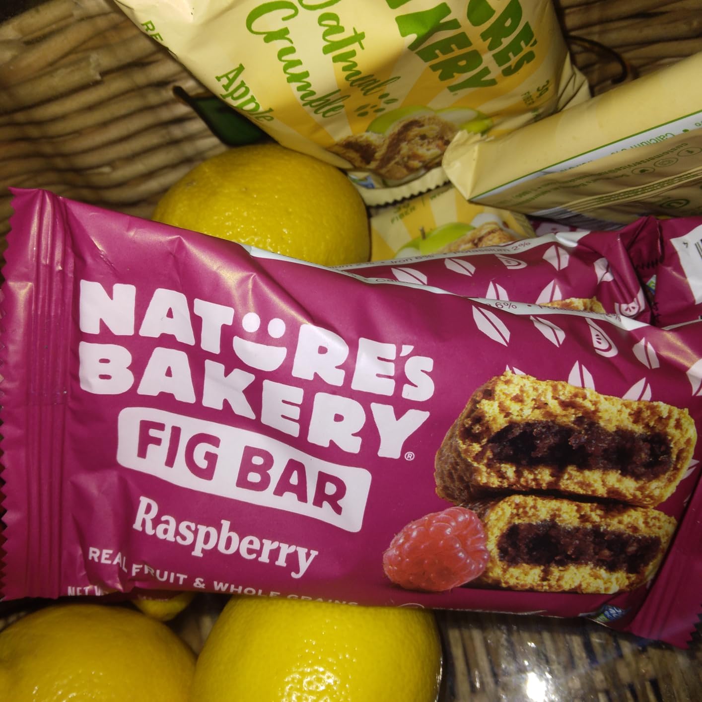 Nature's Bakery Whole Wheat Fig Bars, Raspberry, Real Fruit, Vegan, Non-GMO, Snack bar, 1 box with 12 twin packs (12 twin packs) customer photo 2