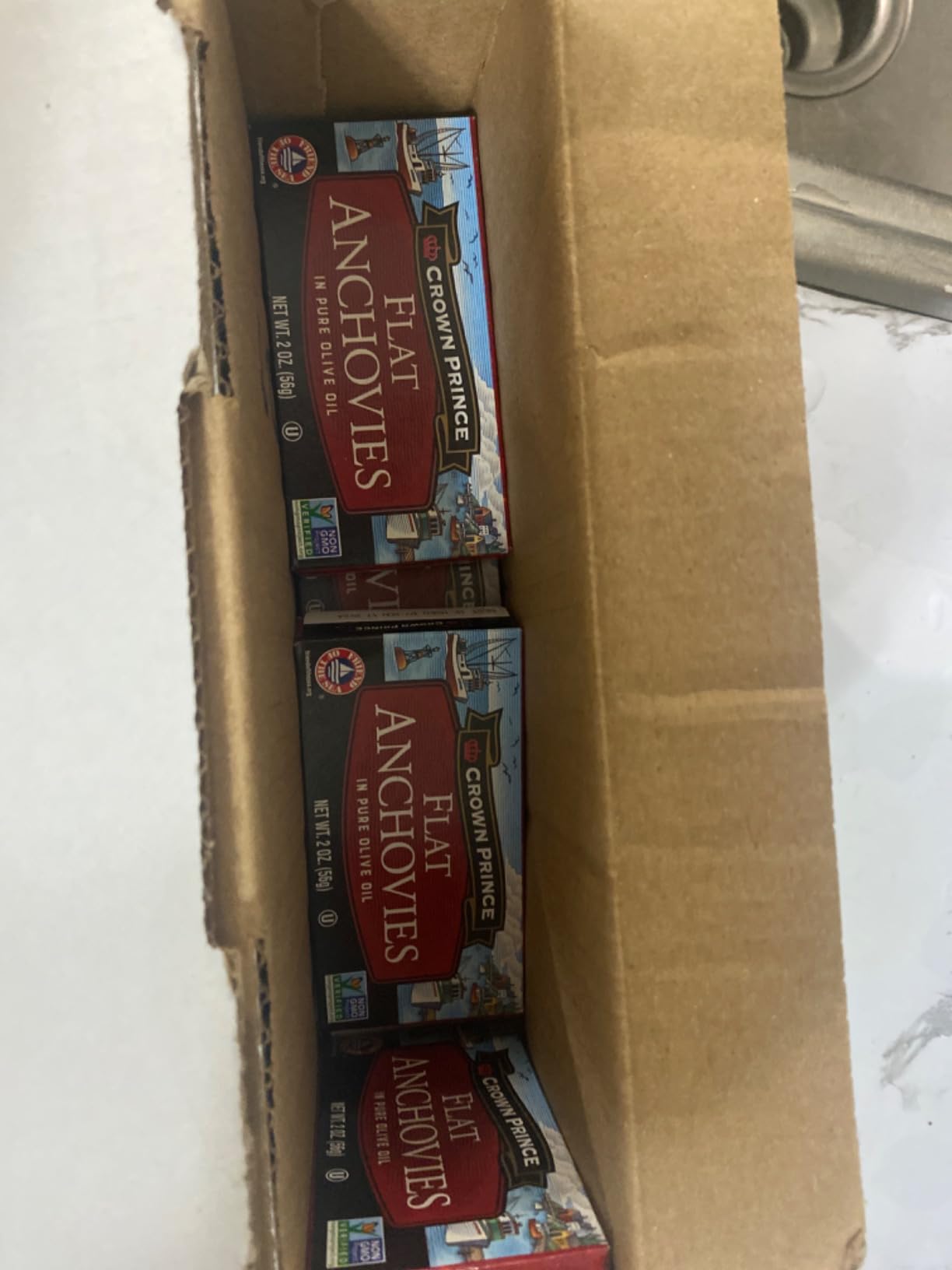Crown Prince Flat Anchovies in Olive Oil, 2-Ounce Cans (Pack of 12) customer photo 2