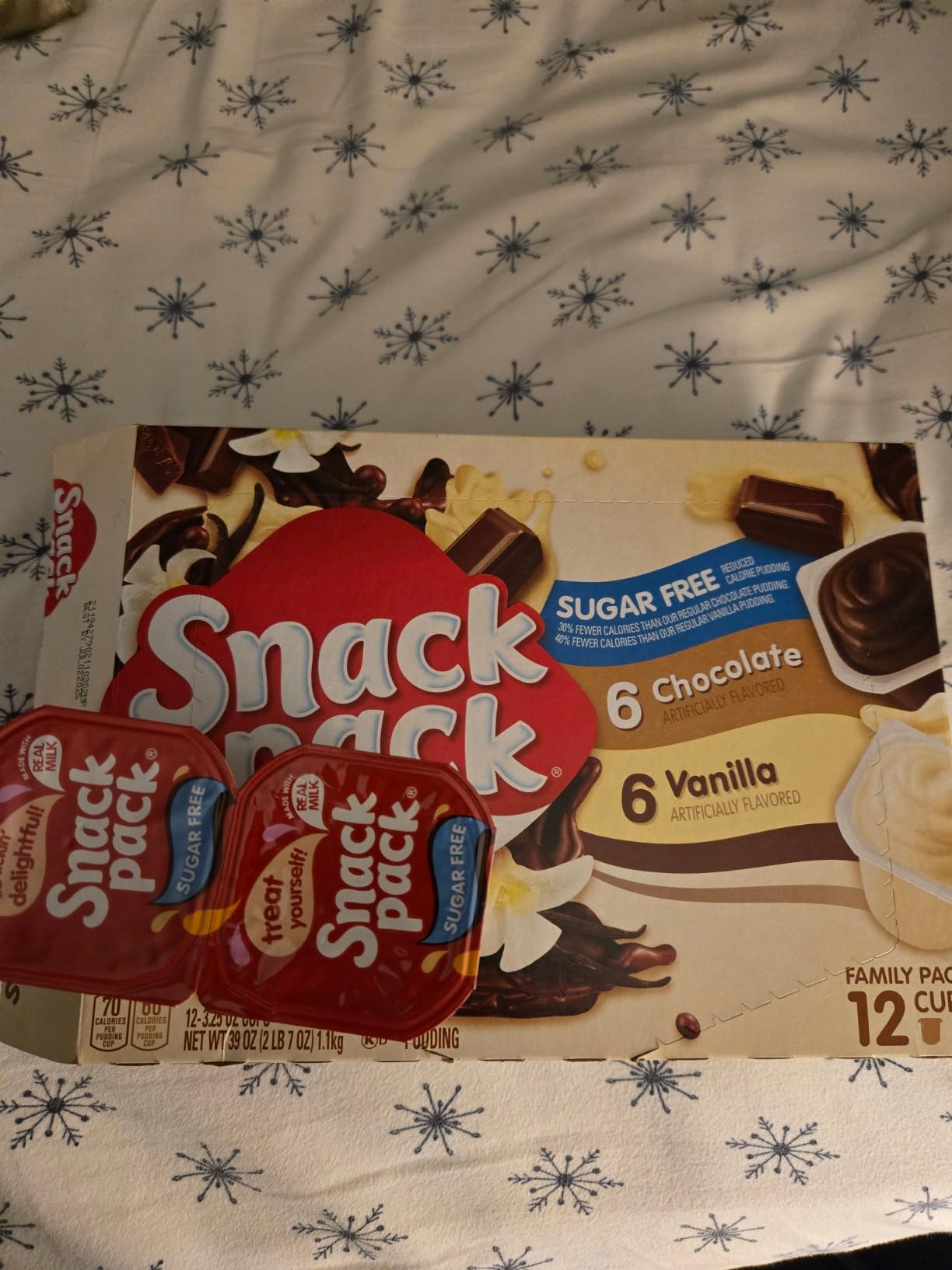 Snack Pack Zero Sugar Chocolate and Vanilla Flavored Pudding Cups, 3.25 oz., 12-Count Family Pack customer photo 1