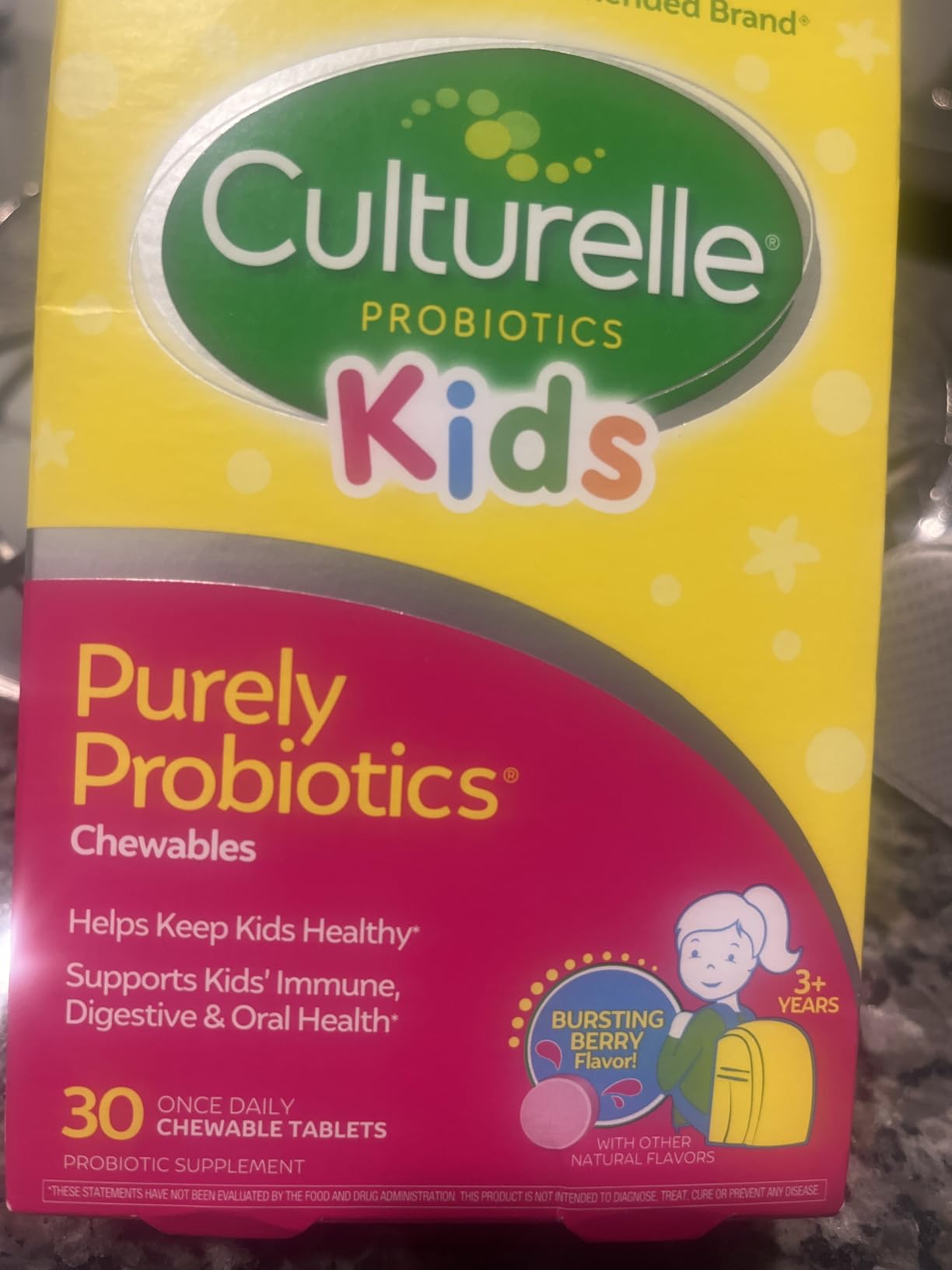 Culturelle Kids Chewable Daily Probiotic for Kids, Ages 3+, 30 Count, #1 Pediatrician-Recommended Brand, Natural Berry Flavored Daily Probiotics for Digestive Health, Oral Care & Immune Support customer photo 2