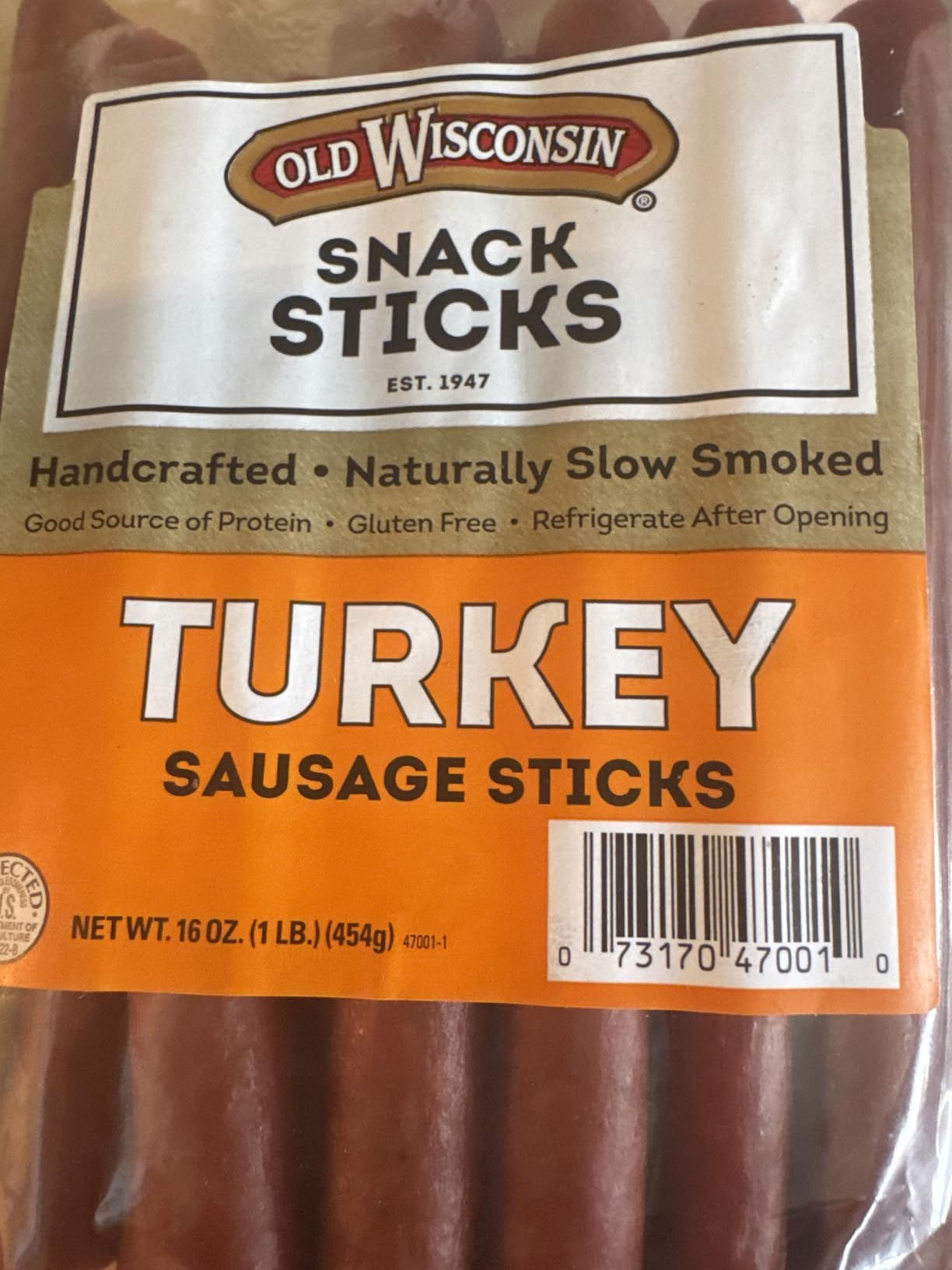 Old Wisconsin Turkey Sausage Snack Sticks, Naturally Smoked, Ready to Eat, High Protein, Low Carb, Keto, Gluten Free, 28 Ounce Resealable Package customer photo 2