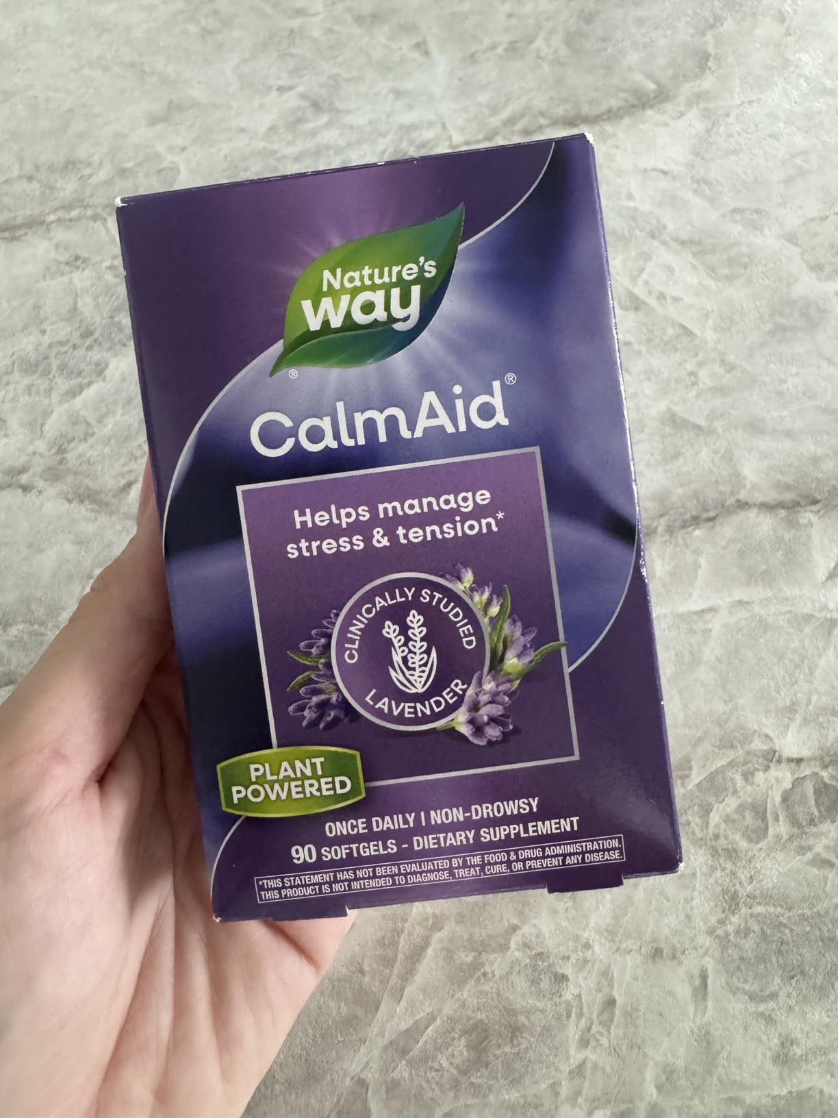 Nature's Way CalmAid Lavender Oil Supplement for Calm & Stress Support, Clinically Studied Silexan Lavender Oil, Non-Drowsy, Daily Softgels, 30 Count customer photo 2