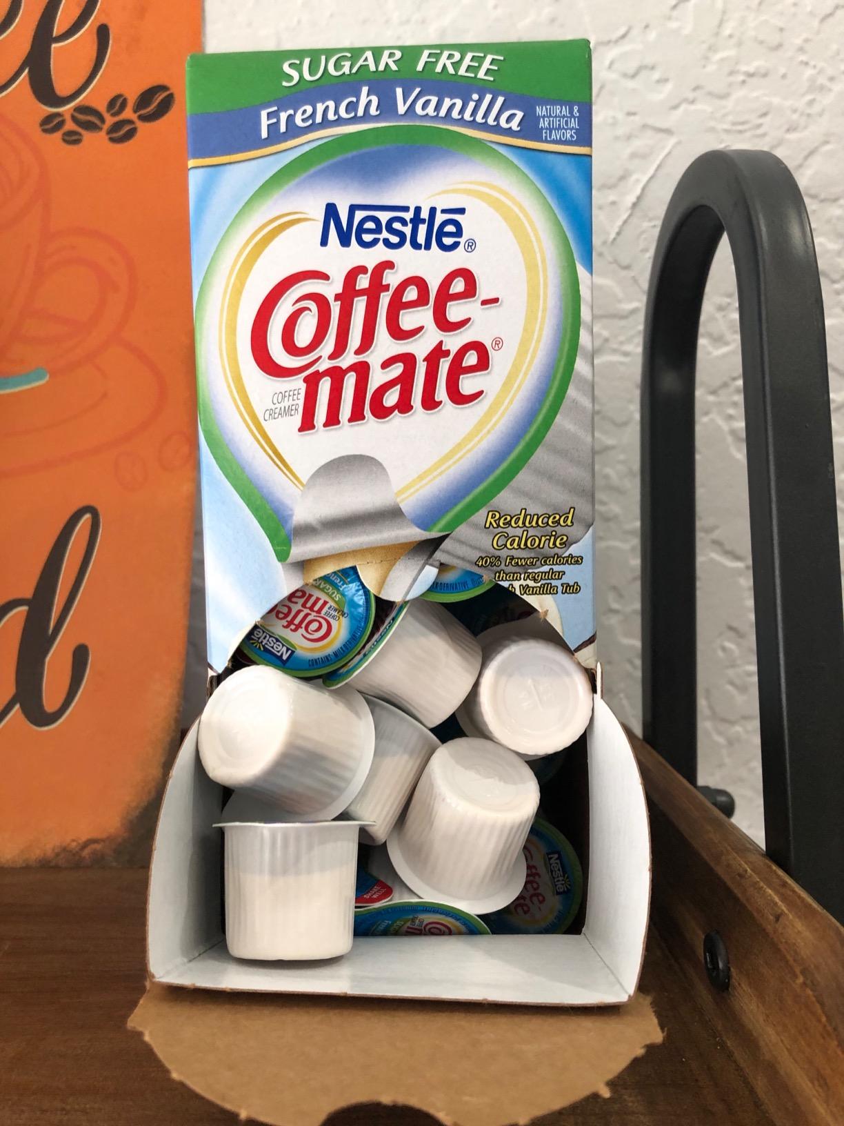 Nestle Coffee mate Coffee Creamer, Sugar Free French Vanilla, Liquid Creamer Singles, Non Dairy, No Refrigeration, Box of 50 Singles customer photo 1