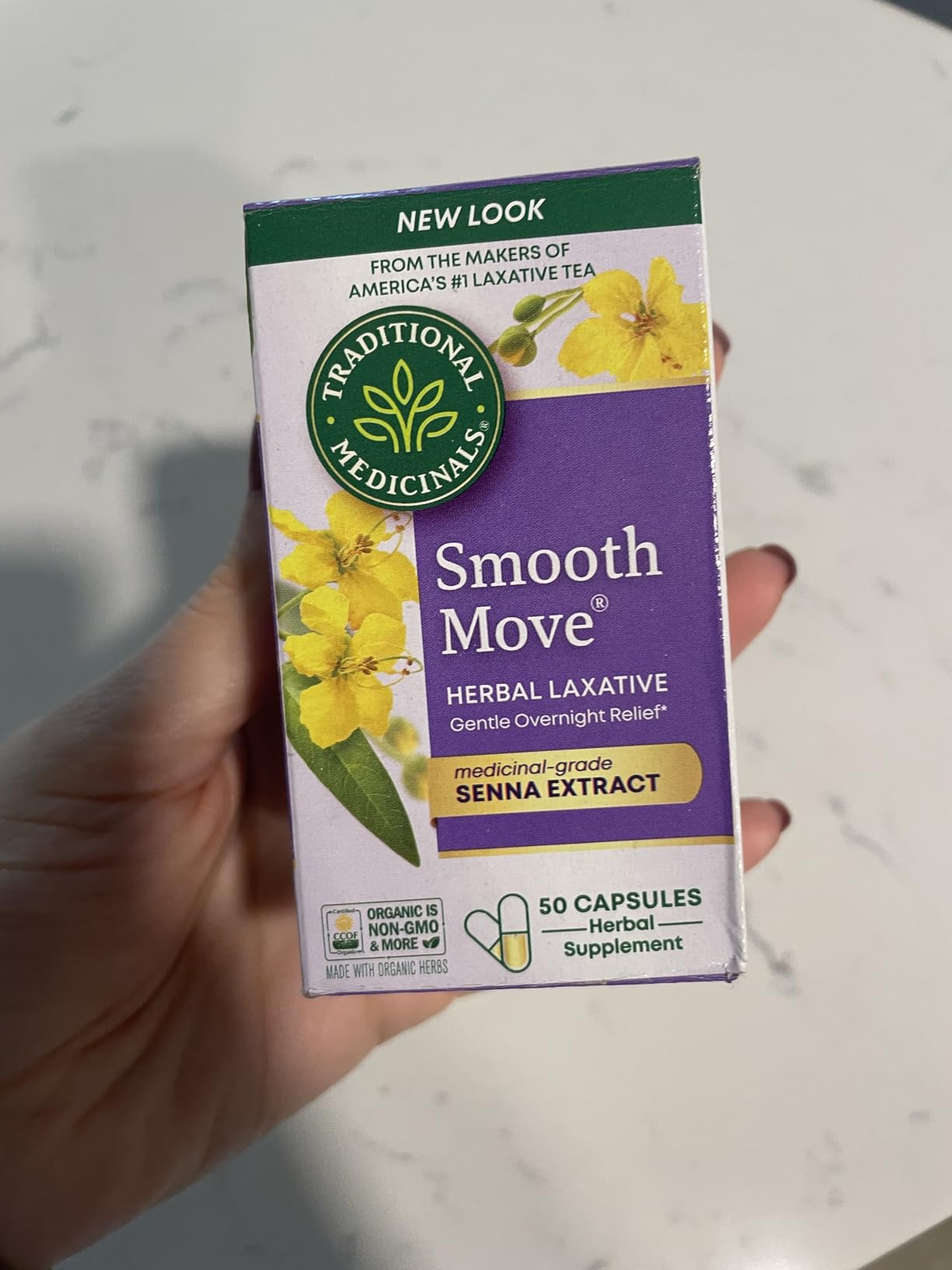 Traditional Medicinals Organic, Smooth Move Laxative Capsules - Organic Senna & Licorice Laxatives for Constipation - Kosher, Non-GMO, Stimulant-Free - 50 Capsules customer photo 1