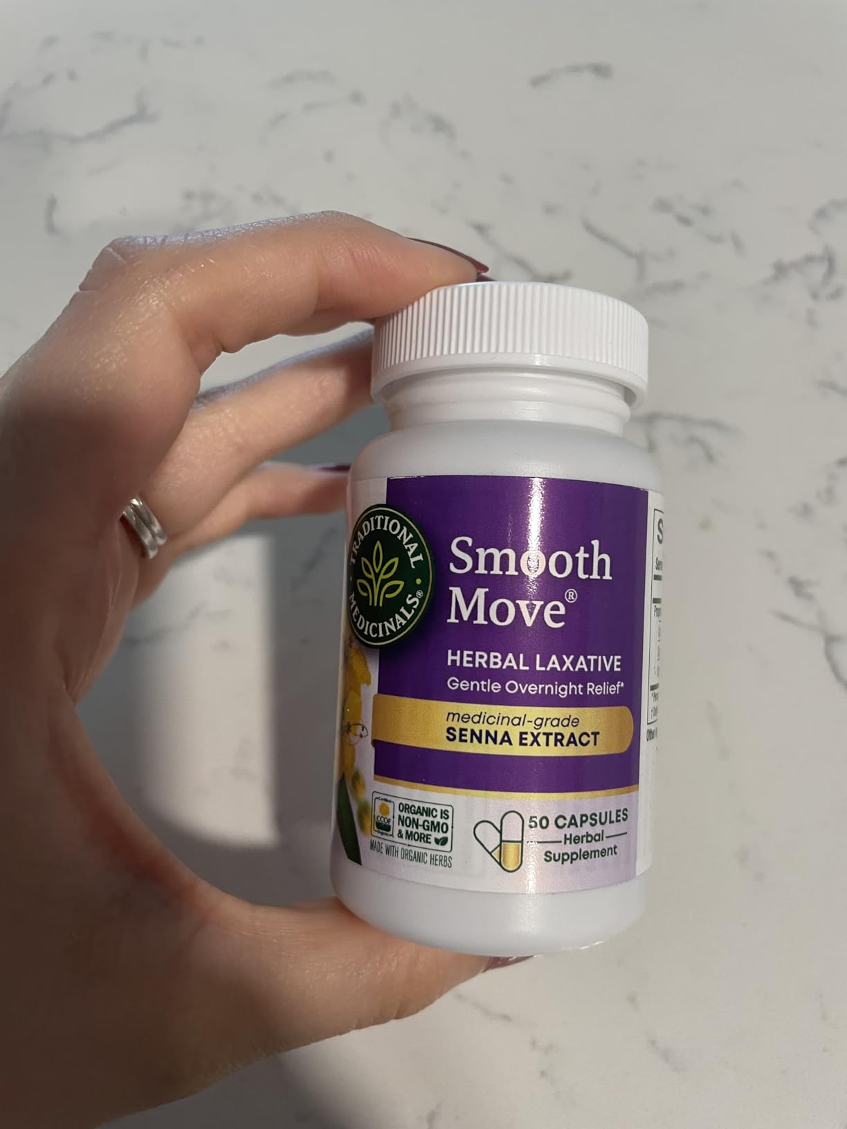 Traditional Medicinals Organic, Smooth Move Laxative Capsules - Organic Senna & Licorice Laxatives for Constipation - Kosher, Non-GMO, Stimulant-Free - 50 Capsules customer photo 2
