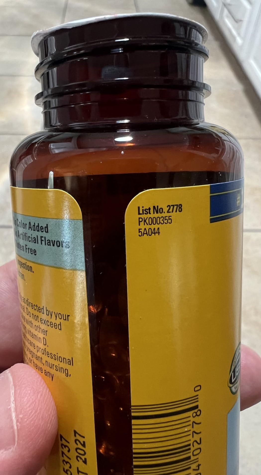 Nature Made Vitamin D3 5000 IU (125 mcg) Softgels, Extra Strength Vitamin D Supplement for Bone and Immune Health Support, 180 Count customer photo 1