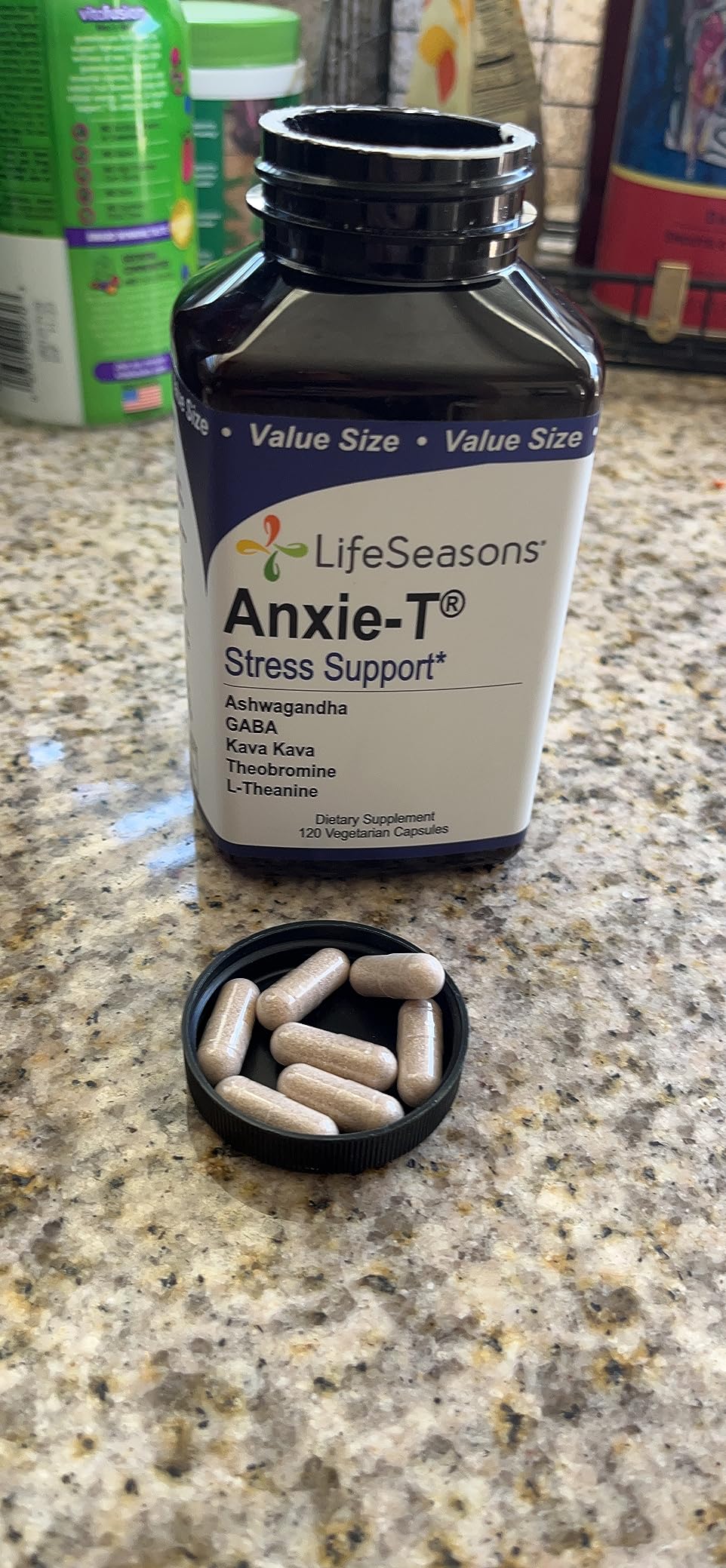LifeSeasons Anxie-T - Stress Relief Supplement - Supports Mood & Mental Focus - Feel Calm and Relaxed - Eases Tension & Nervousness - Ashwagandha, Kava Kava, GABA & L-Theanine - 60 Capsules customer photo 2