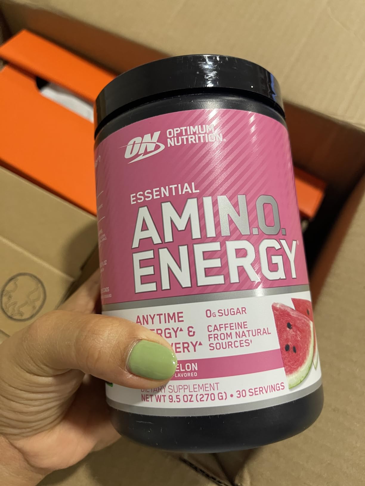 Optimum Nutrition Amino Energy - Pre Workout with Green Tea, BCAA, Amino Acids, Keto Friendly, Green Coffee Extract, Energy Powder - Watermelon, 30 Servings (Packaging May Vary) customer photo 2