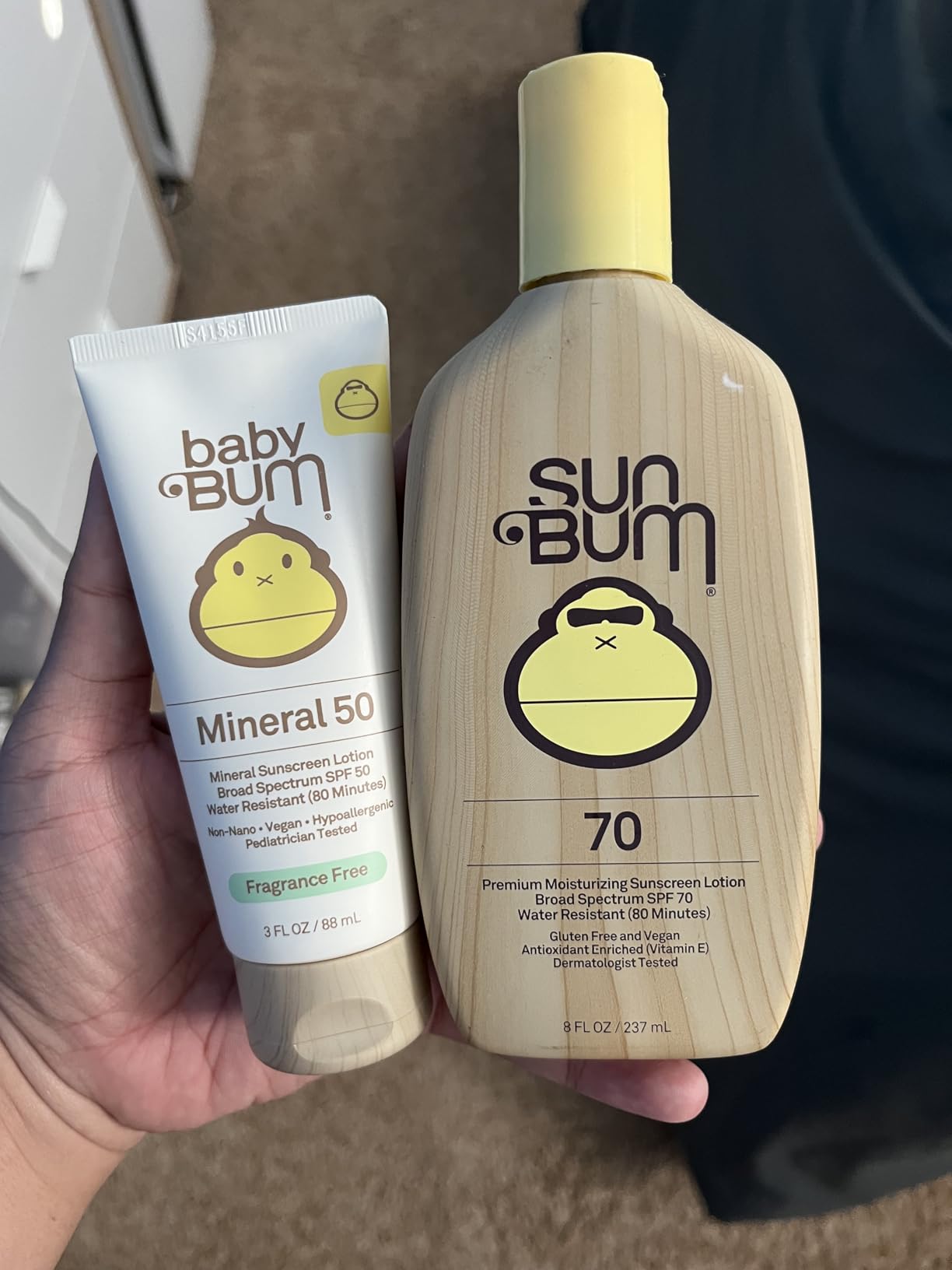 Baby Bum SPF 50 Sunscreen Lotion - Mineral UVA/UVB Face and Body Protection for Sensitive Skin - Hawaii 104 Act Compliant (Made without Octinoxate & Oxybenzone) - Fragrance Free - Travel Size - 3 oz customer photo 2