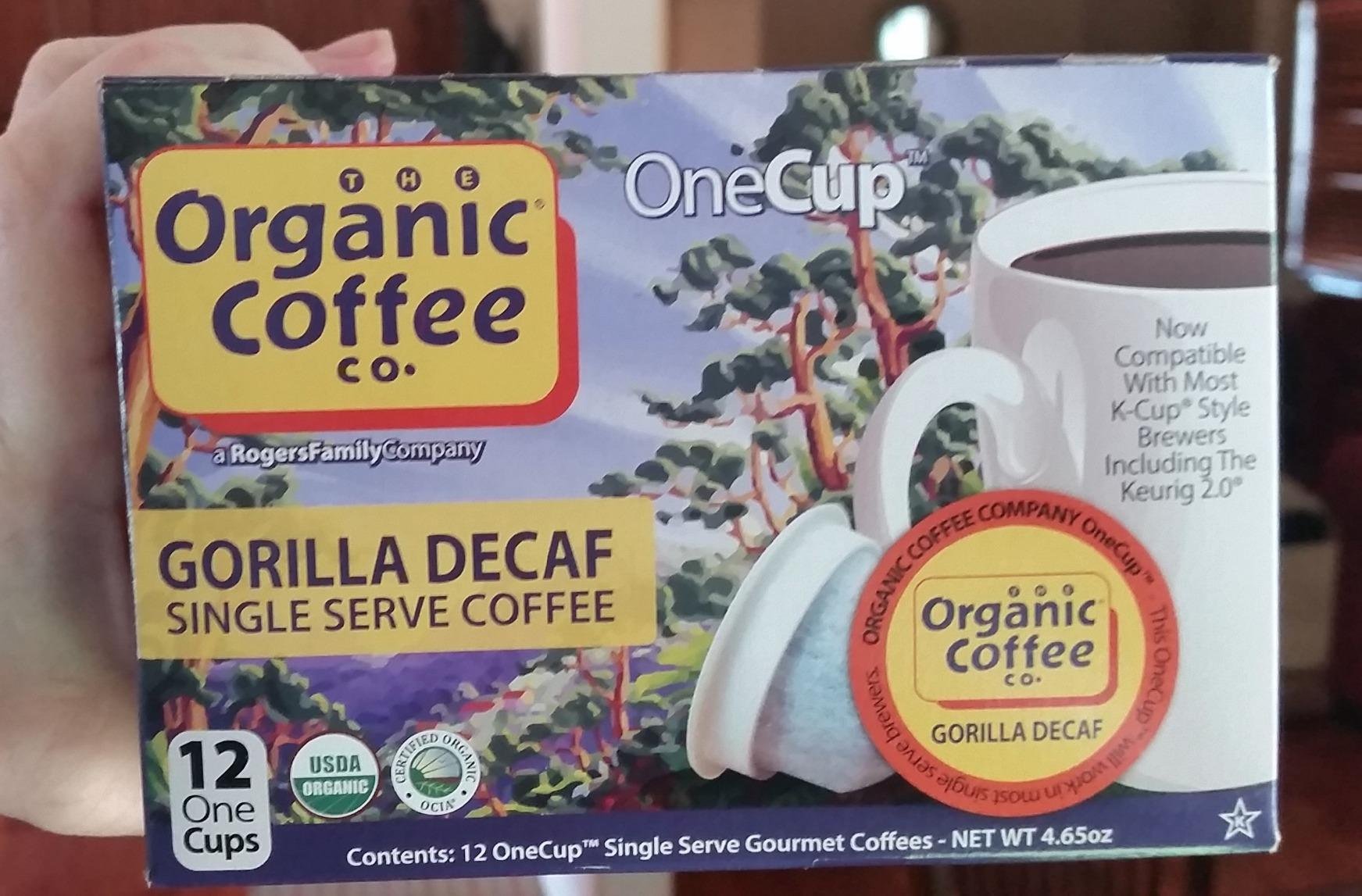 The Organic Coffee Co. Compostable Coffee Pods - Gorilla Decaf (36 Ct) K Cup Compatible including Keurig 2.0, Medium Roast, Swiss Water Processed, USDA Organic customer photo 2