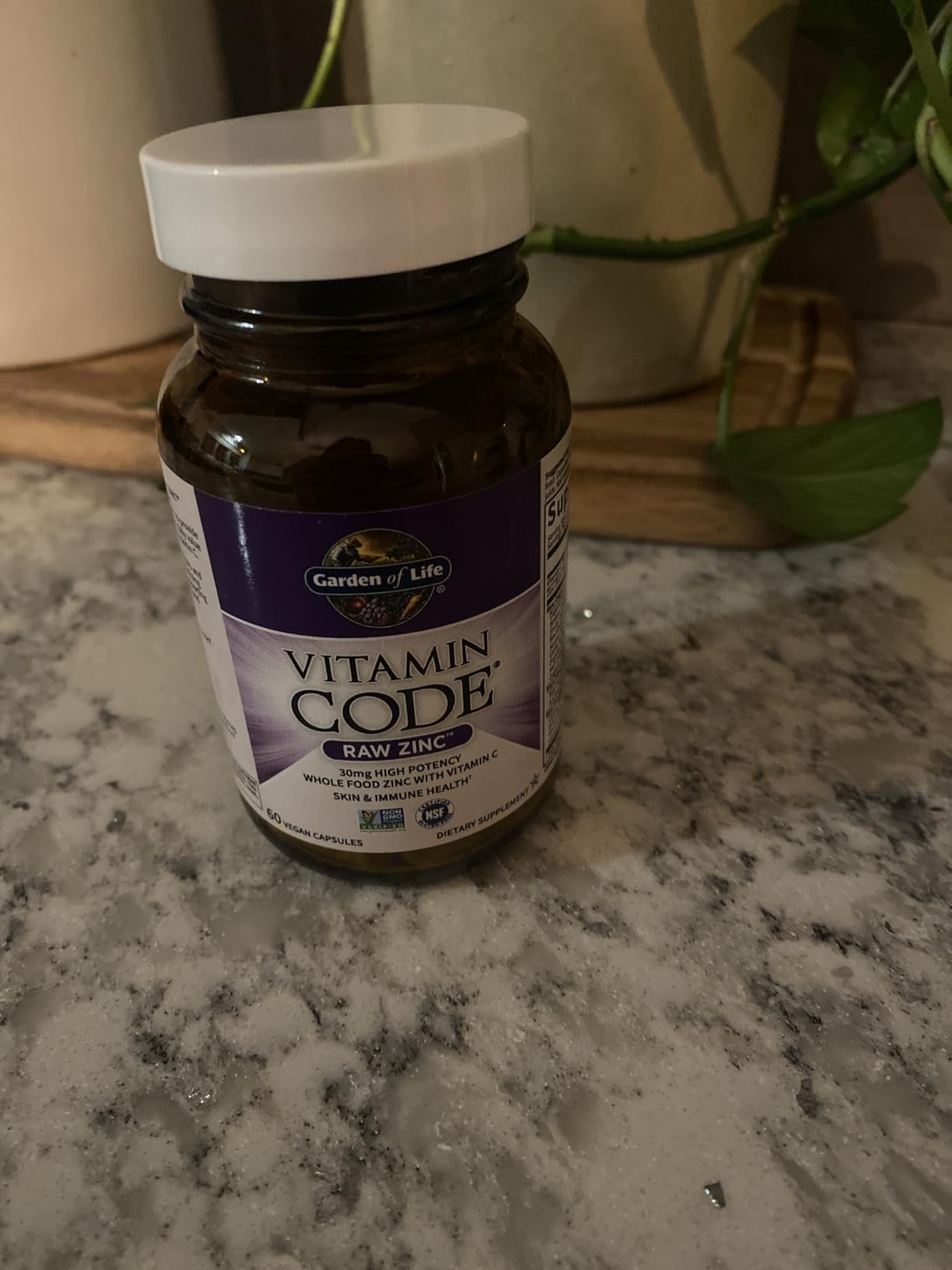 Garden of Life Vitamin Code Raw Zinc Supplement 30mg with Vitamin C, Whole Food Supplement for Immune Support, Skin Health, Eye Health and Prostate Health, 60 Vegan Capsules customer photo 2