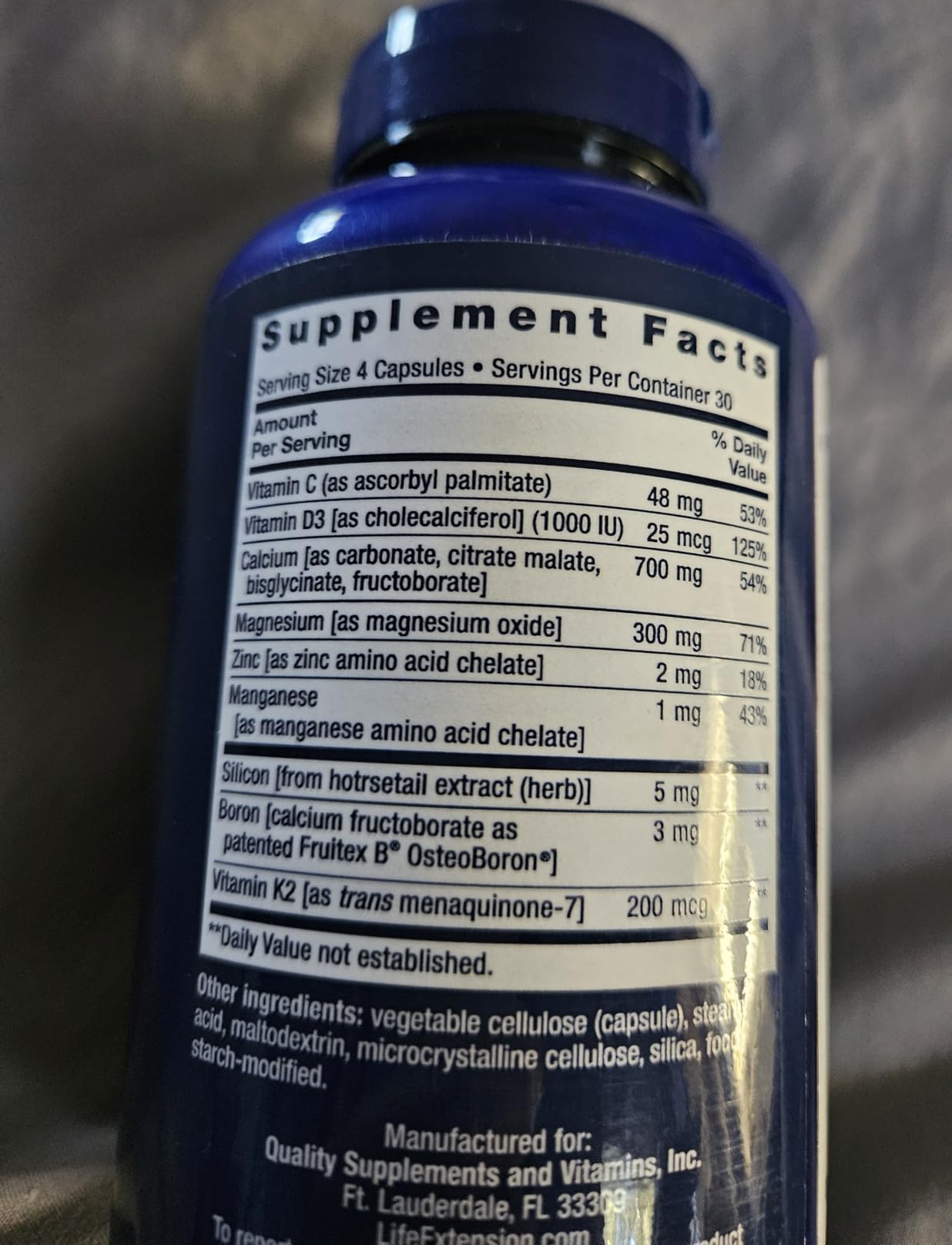 Life Extension Bone Restore with Vitamin K2 - Bone Health Supplement for Strong Bones - 3 Types of Absorbable Calcium, Vitamins D3 and K2, Minerals - 120 Capsules customer photo 1