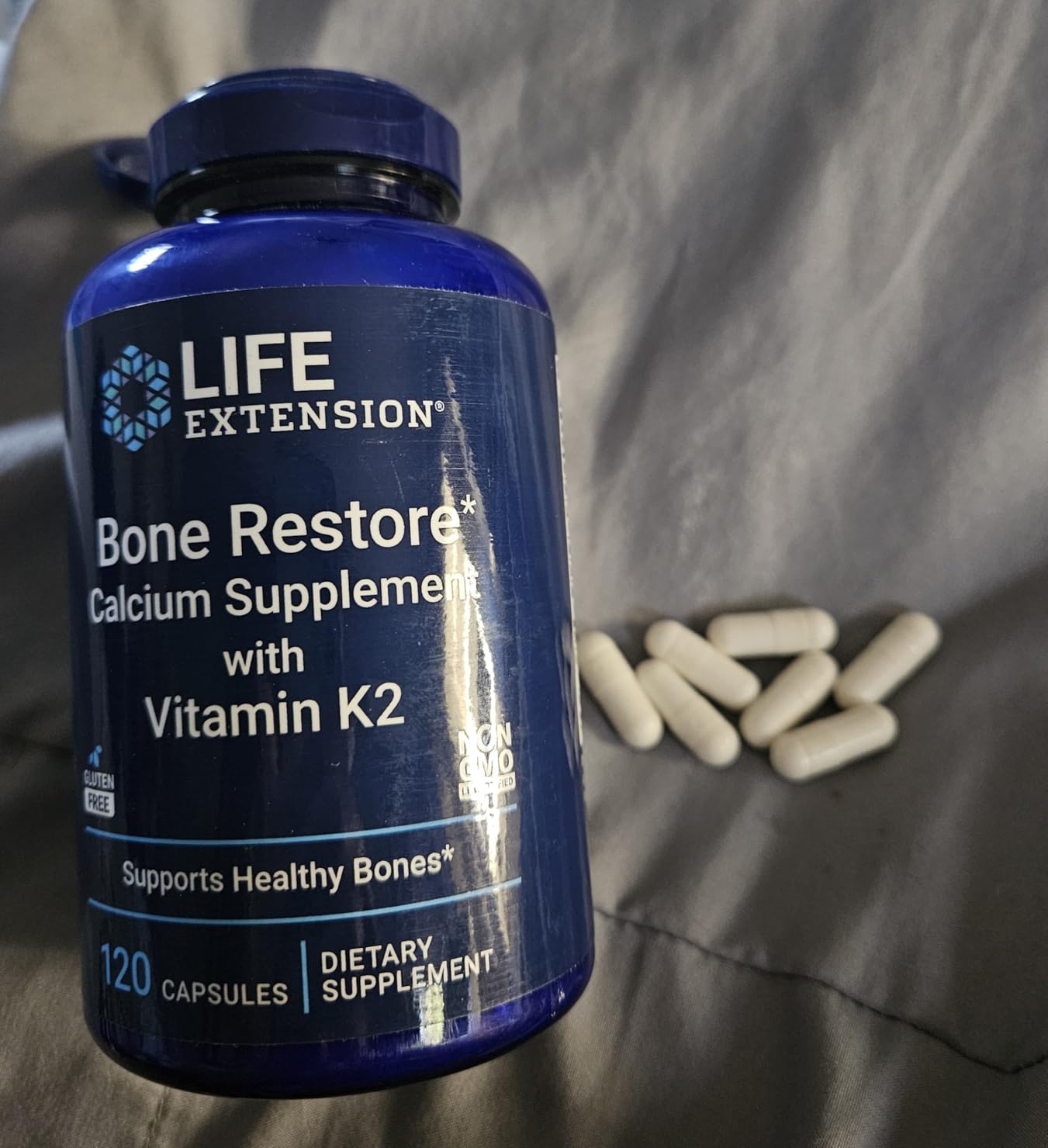 Life Extension Bone Restore with Vitamin K2 - Bone Health Supplement for Strong Bones - 3 Types of Absorbable Calcium, Vitamins D3 and K2, Minerals - 120 Capsules customer photo 2
