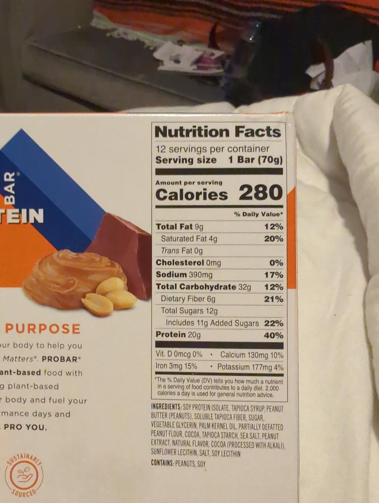 PROBAR Plant-Based Protein Bars - 20g Protein, Gluten Free, Non-GMO, Dairy Free Vegan Snack, No Sugar Alcohols, Whole Food Ingredients, Post Workout Energy Bar for Active Lifestyles (Peanut Butter Chocolate, 12 Count) customer photo 1
