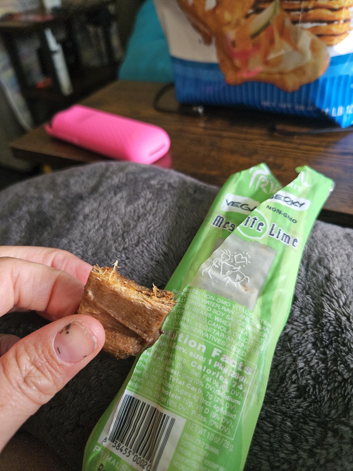 Primal Spirit Vegan Jerky - Our Sampler Pack, 10g. Plant Based Protein, Certified Non-GMO (Thai Peanut, Mesquite Lime, Teriyaki, Hot & Spicy, Hickory Smoked, & Texas BBQ, 12-Pack, 1 oz) customer photo 1