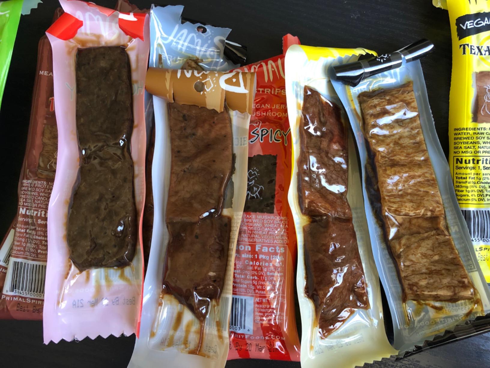 Primal Spirit Vegan Jerky - Our Sampler Pack, 10g. Plant Based Protein, Certified Non-GMO (Thai Peanut, Mesquite Lime, Teriyaki, Hot & Spicy, Hickory Smoked, & Texas BBQ, 12-Pack, 1 oz) customer photo 2