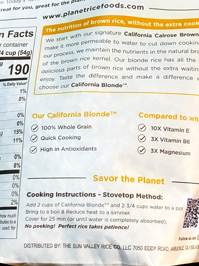 Planet Rice Bulk Sprouted Brown Rice - Great for Bulk Rice Cooking - Gaba Rice Gluten-Free, Vegan, Paleo, with 64% More Fiber - Soft and Chewy Texture - 22 Ounce (Pack of 6) customer photo 2
