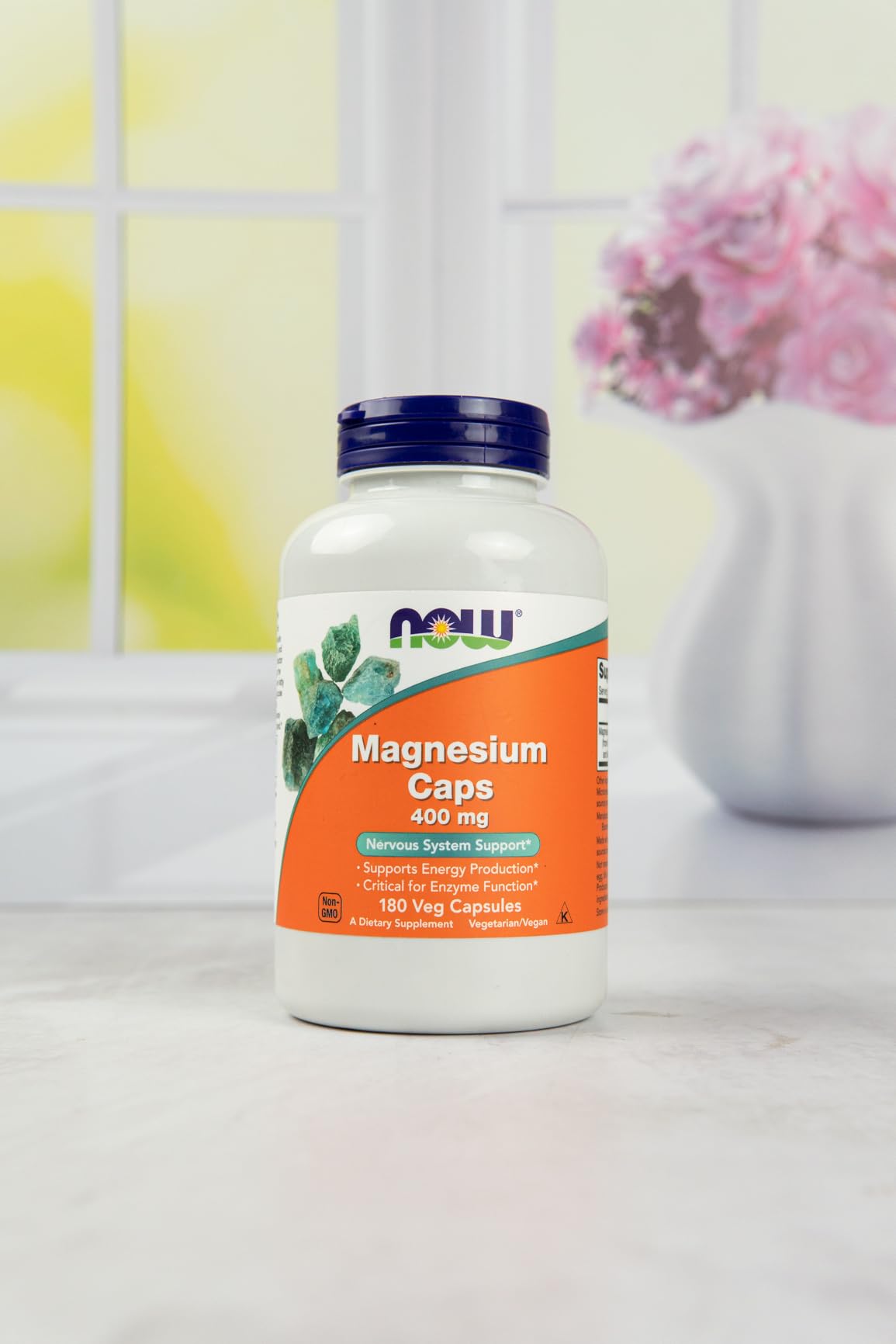 NOW Foods Supplements, Magnesium 400 mg, Enzyme Function, Nervous System Support, 180 Veg Capsules customer photo 1