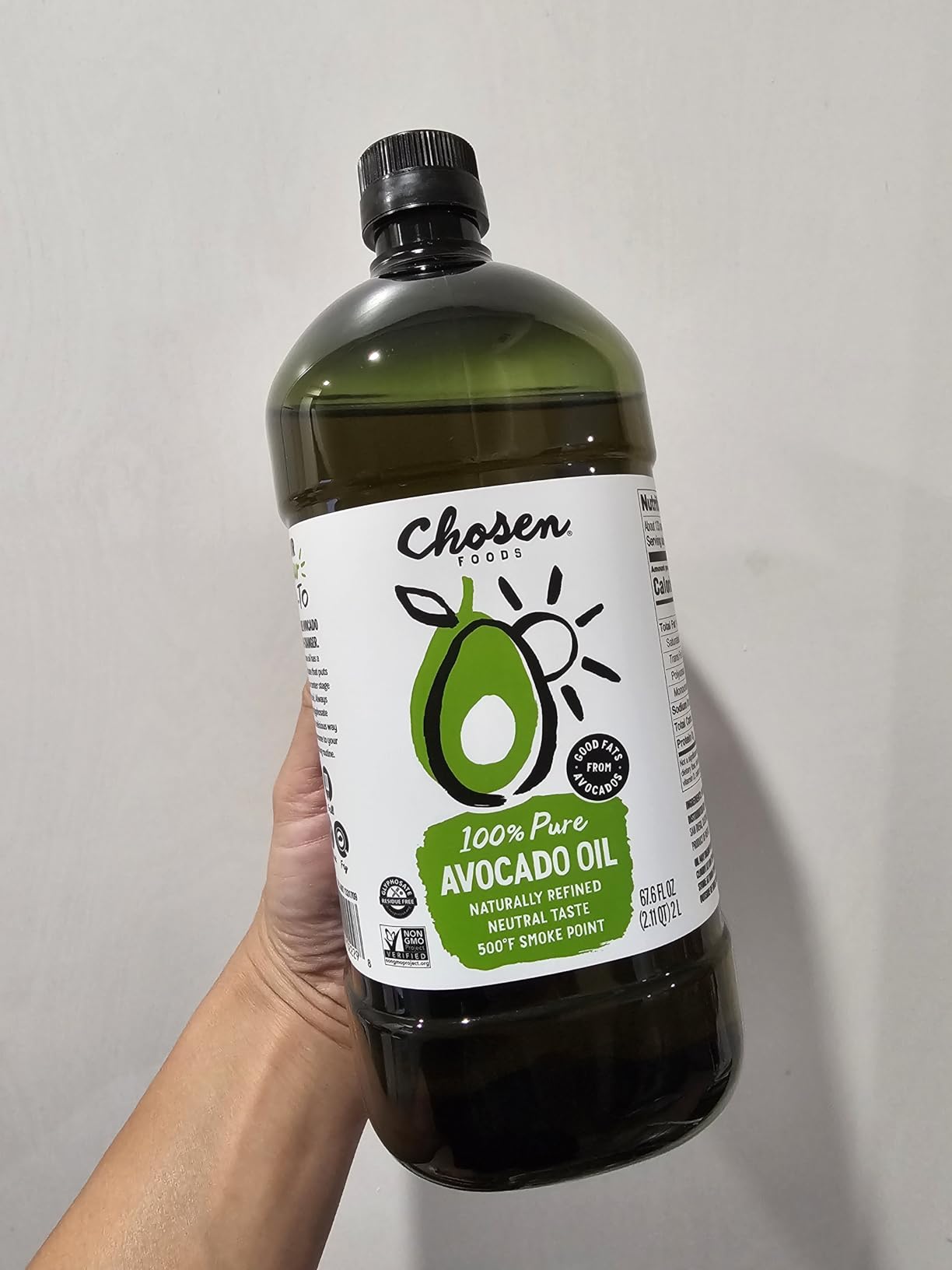 Chosen Foods Avocado Oil, 16.9 Fl Oz - All Purpose Cooking Oil made from 100% Pure Avocados - Non-GMO, Gluten-Free, Keto Friendly, Glyphosate Free customer photo 2