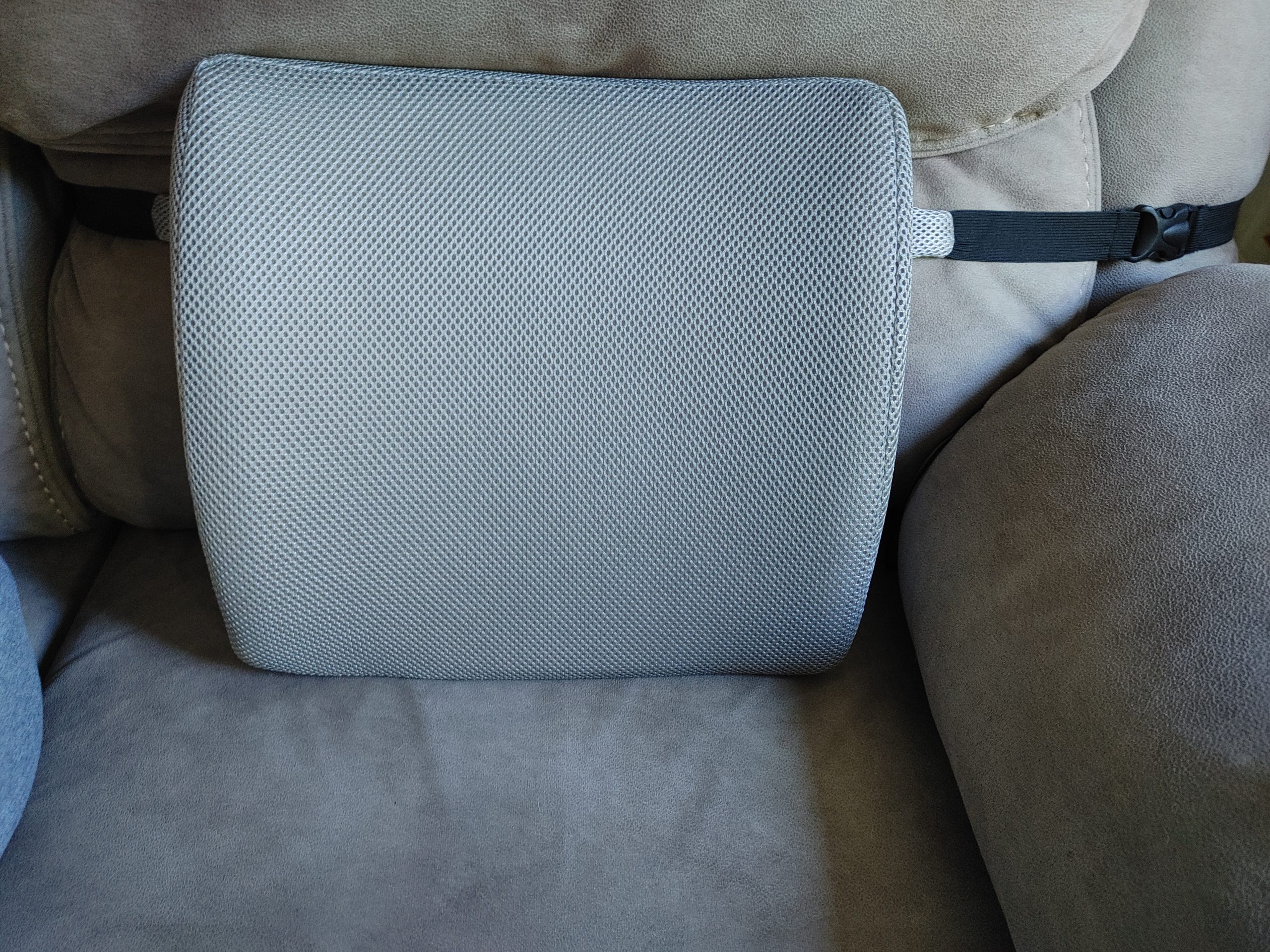Lumbar Pillow for Chair and Car, Back Support for Office, Memory Foam Cushion with Mesh Cover - Black customer photo 1