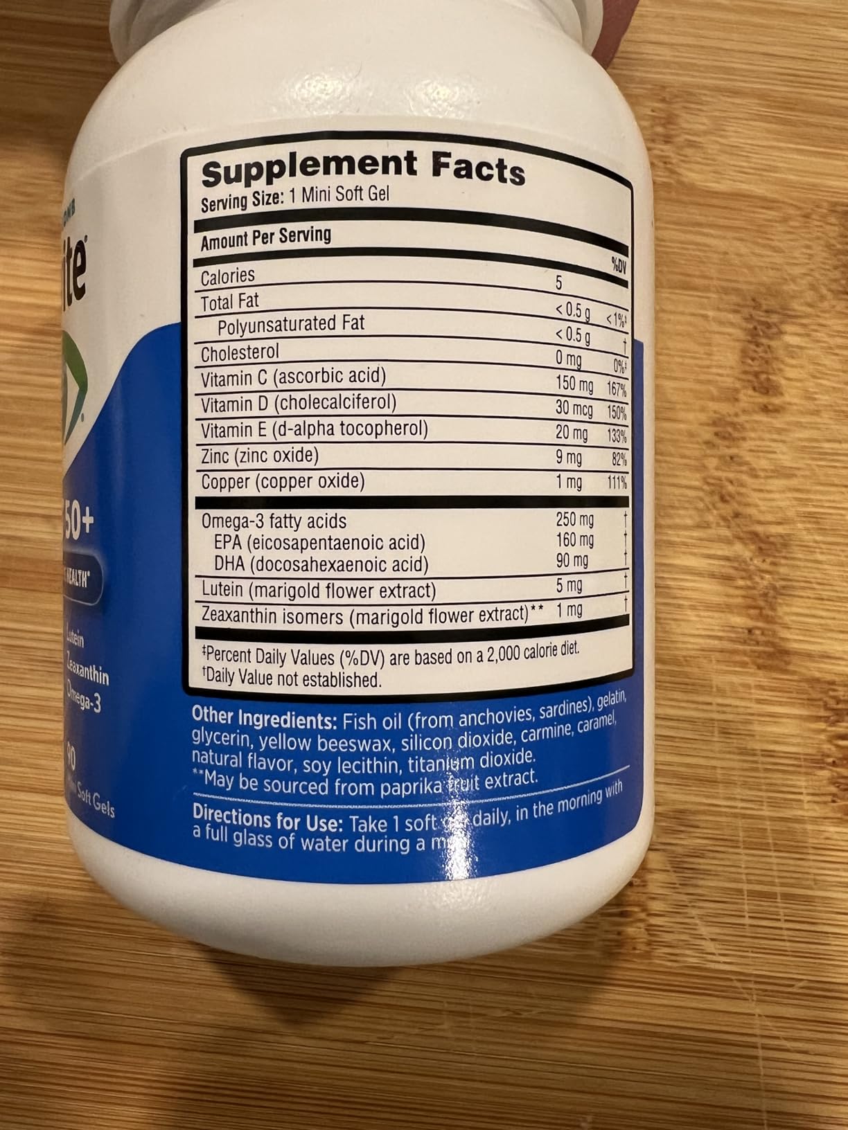 Ocuvite 50+ Eye Vitamin & Mineral Supplement, Multivitamin for Vision & Ocular Health with Omega-3, Zinc, Vitamins C & E, Lutein & Zeaxanthin, Zinc Supplements for Women and Men, 90 Softgels customer photo 2