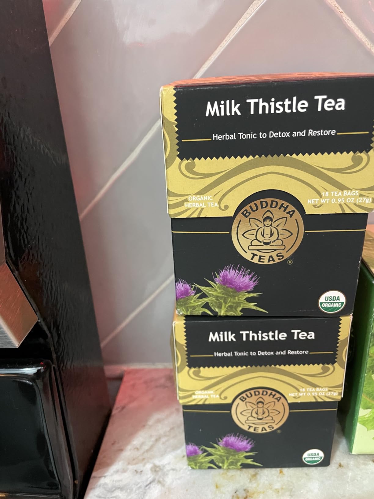 Buddha Teas - Organic Milk Thistle Tea - Herbal Tea - Single Ingredient - Mild, Earthy, Nutty Taste - Enjoy Hot or Cold - Caffeine Free - 100% Kosher & Non-GMO - 18 Tea Bags (Pack of 1) customer photo 2