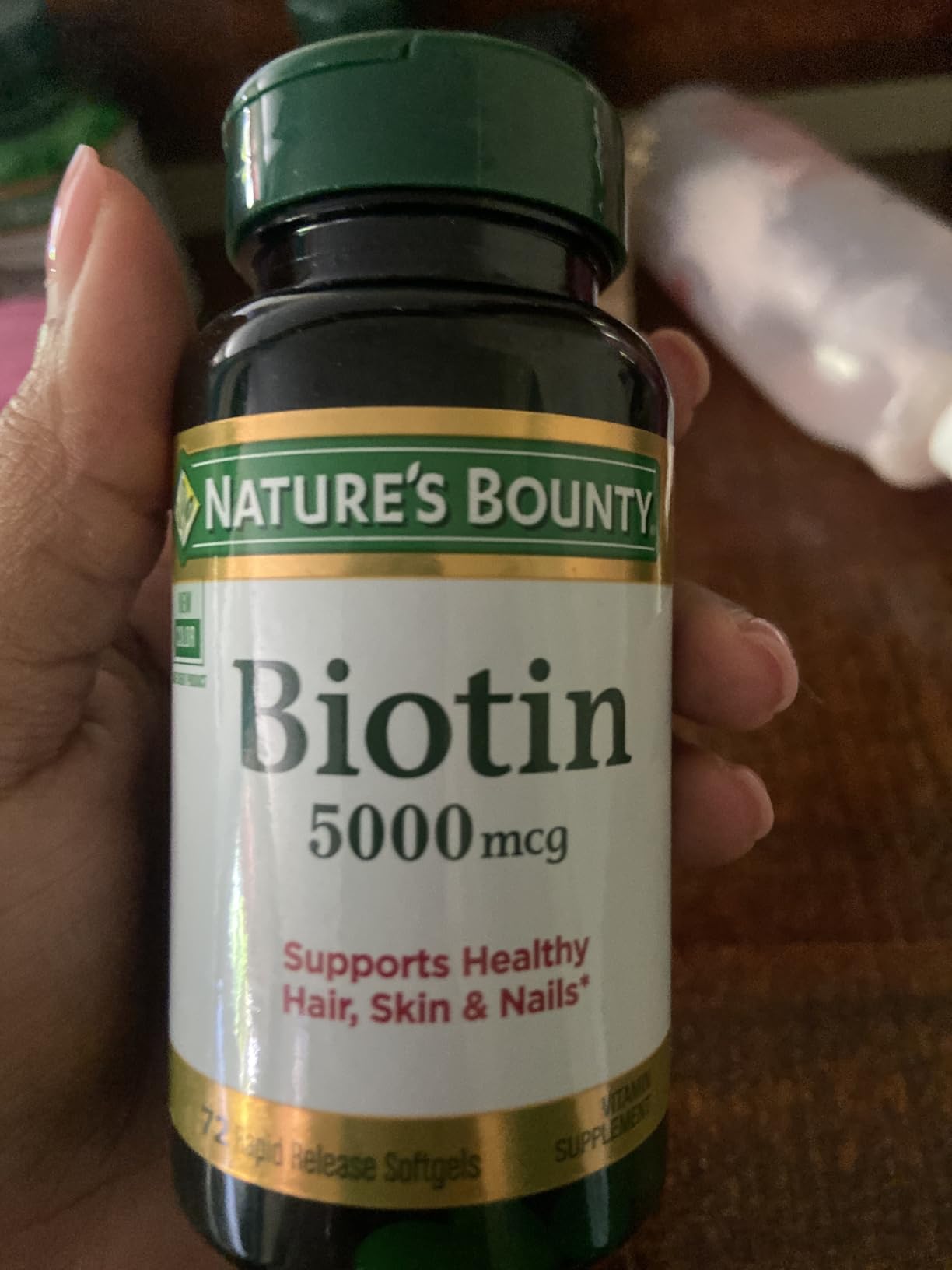 Nature's Bounty Biotin, Supports Metabolism for Cellular Energy and Healthy Hair, Skin, and Nails, 5000 mcg, 150 Softgels customer photo 1