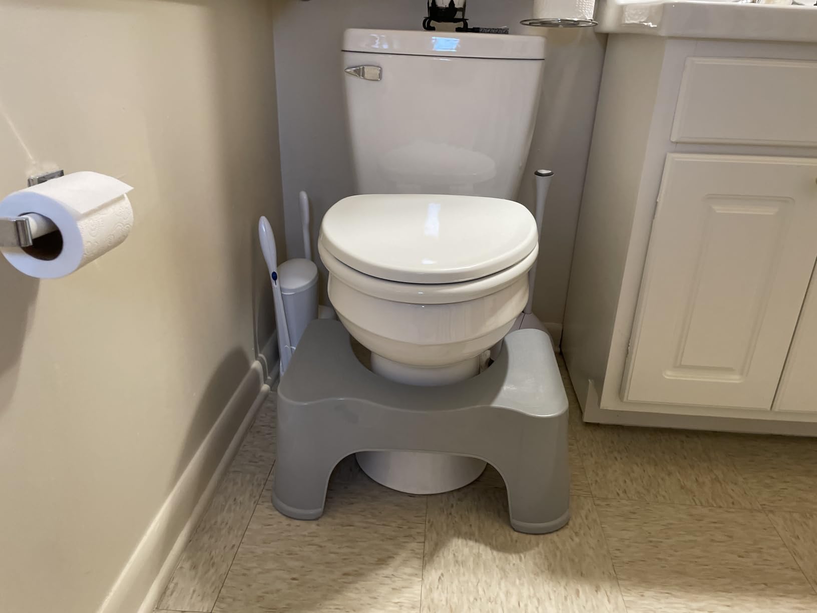 Squatty Potty The Original Bathroom Toilet Stool, 7 Inch height, White customer photo 2