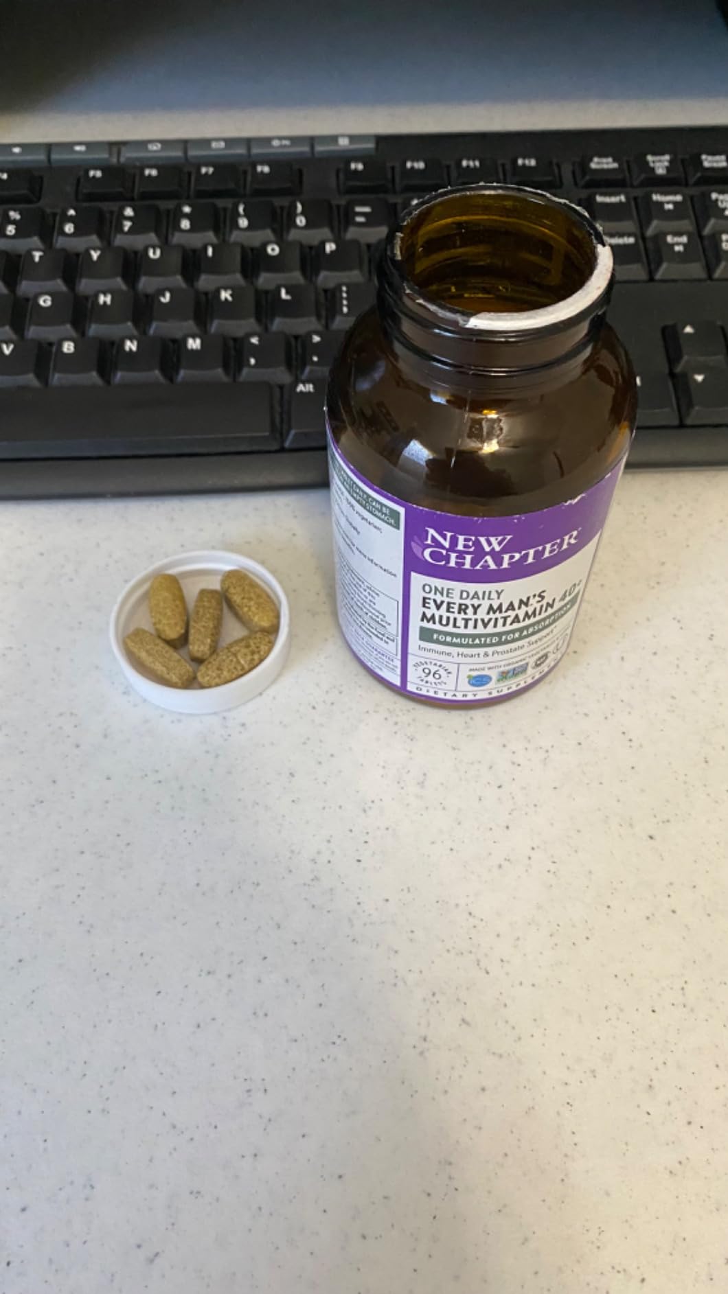New Chapter One Daily Every Man's Multivitamin 40+ - Offers Eyesight, Immune System & Cellular Energy Support* - Contains Vitamin C, Saw Palmetto & More - Gluten Free & Vegetarian - 96 Tablets customer photo 2