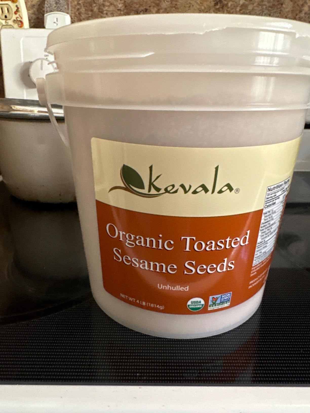 Kevala Organic Toasted Sesame Seeds (Unhulled) - Single-Origin Premium Selection Roasted Seeds, Sauce and Dip Ingredient, Gluten-Free Seasoning for Asian Dishes and Salad Topping, Bulk Food Size, 4 lb customer photo 1
