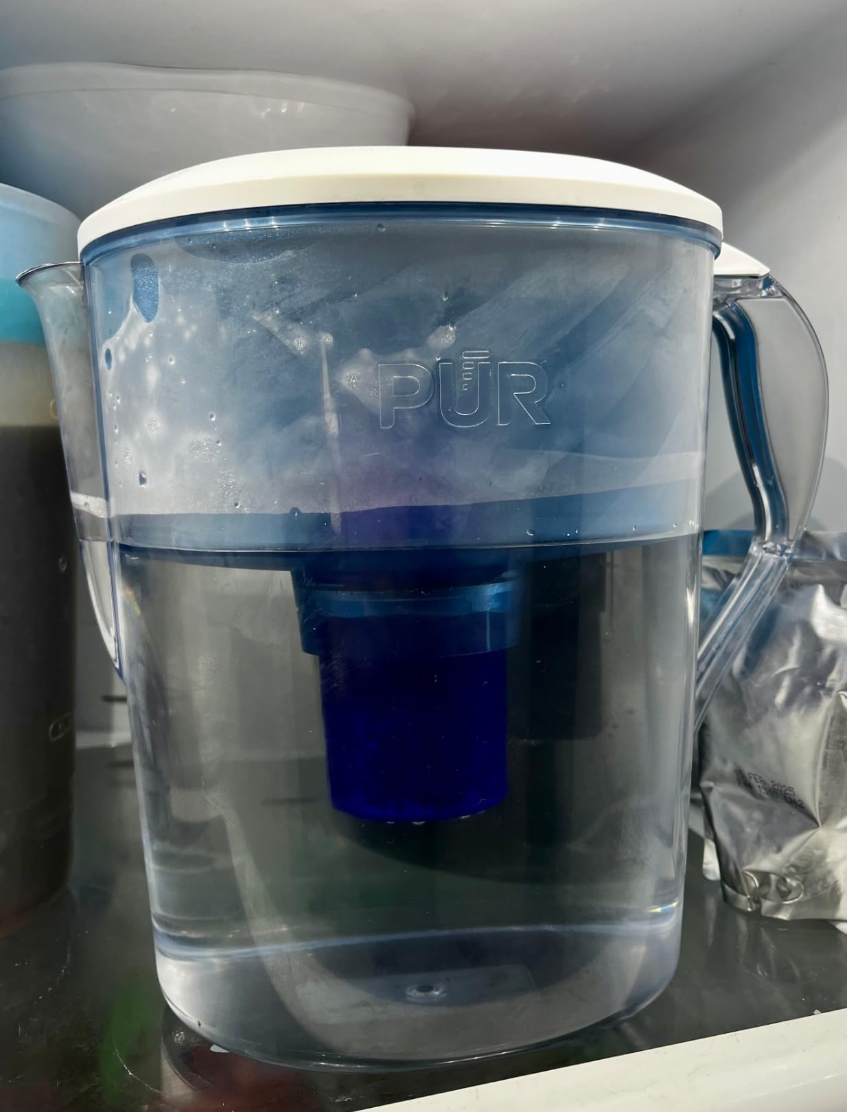 PUR 11-Cup Water Pitcher, 1 Filter, Cleaner, Great-Tasting Water, Dishwasher Safe, Powerful Filtration, Filter Change Light Indicator, LockFit Cap Design, White customer photo 1
