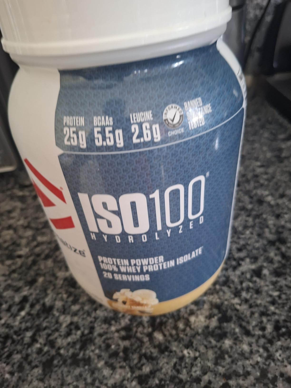 Dymatize ISO 100 Whey Protein Powder Isolate, 25g Hydrolyzed 100% Whey Isolate, Vanilla, 5 Pound customer photo 2
