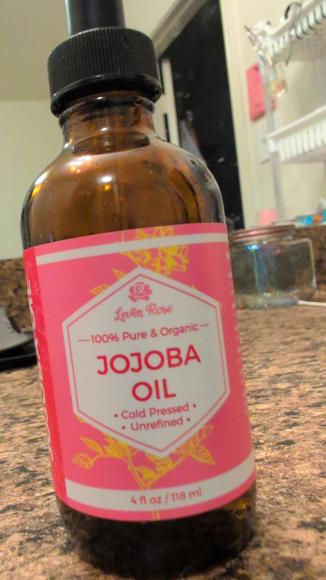 Leven Rose Jojoba Oil Organic, Pure Cold Pressed Carrier Oil, Natural Unrefined Moisturizer for Skin Hair and Nails 4 oz customer photo 1