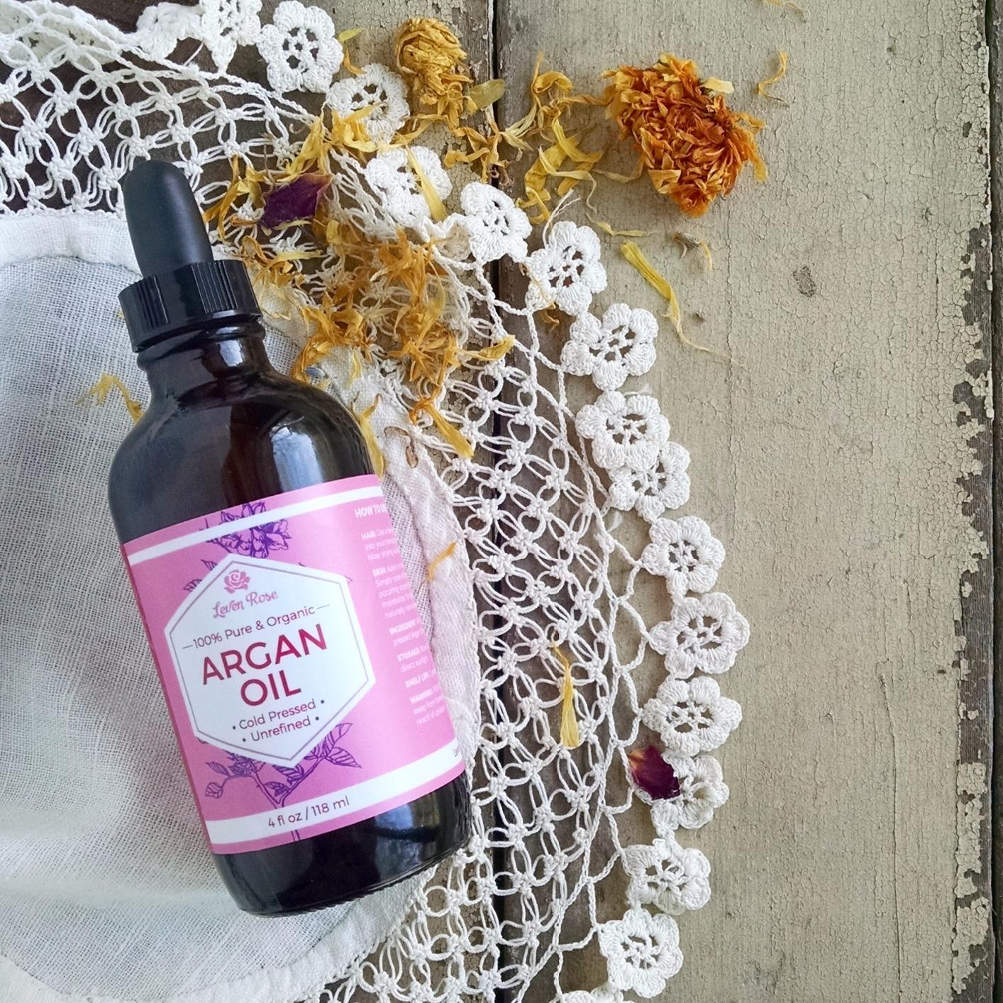 Leven Rose Organic Argan Oil for Hair, Face and Skin - 4 oz 100% Pure Moroccan Cold-Pressed Organic customer photo 2