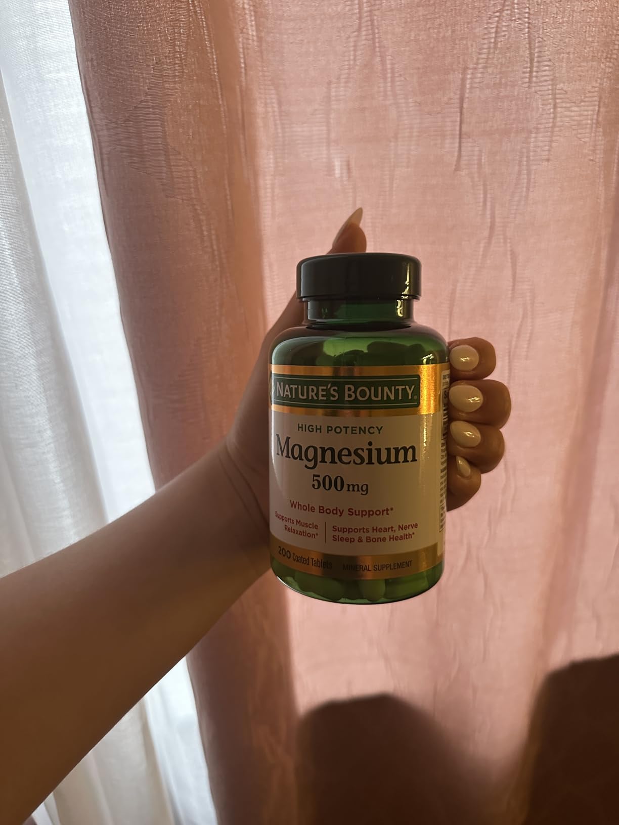 Nature's Bounty Magnesium 500 mg Tablets, High Potency Magnesium Supplement for Bone & Muscle Health, Whole Body Support, 200 Count customer photo 2