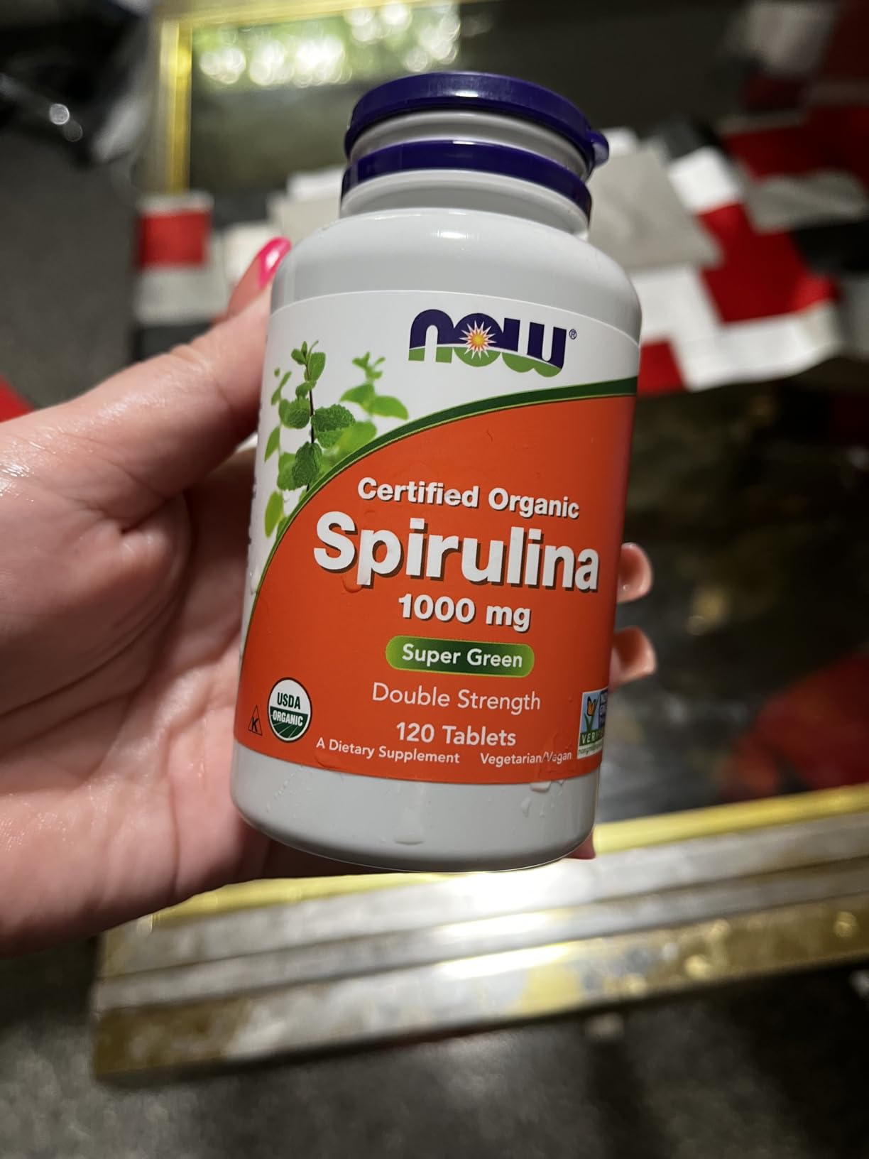 NOW Foods Supplements, Certified Organic, Spirulina 1000 mg (Double Strength), Rich in Beta-Carotene (Vitamin A) and B-12 with naturally occurring GLA, 120 Tablets customer photo 2