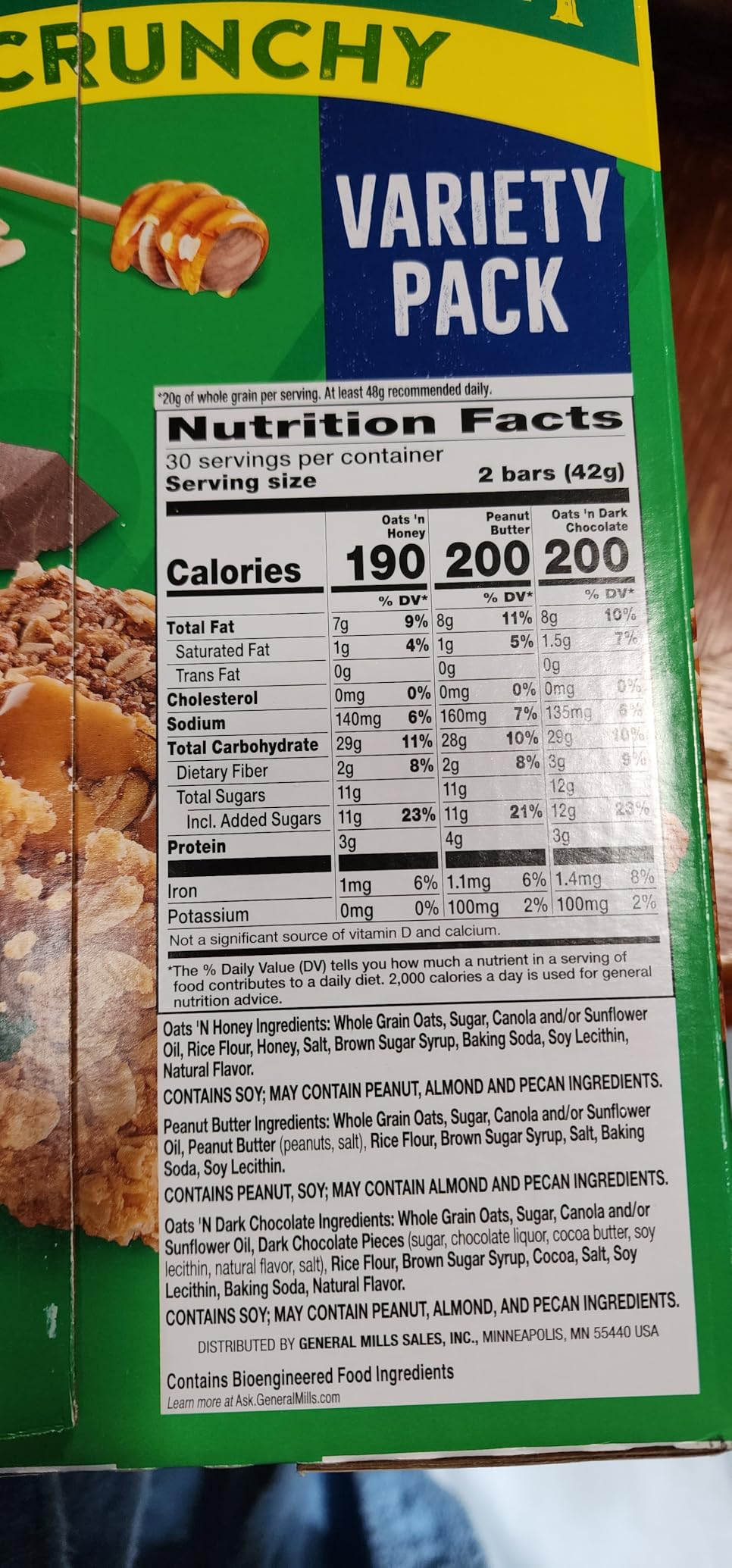 Nature Valley Crunchy Granola Bars, Value Pack, 60 Bars, 44.7 OZ Count (30 Pouches) customer photo 1